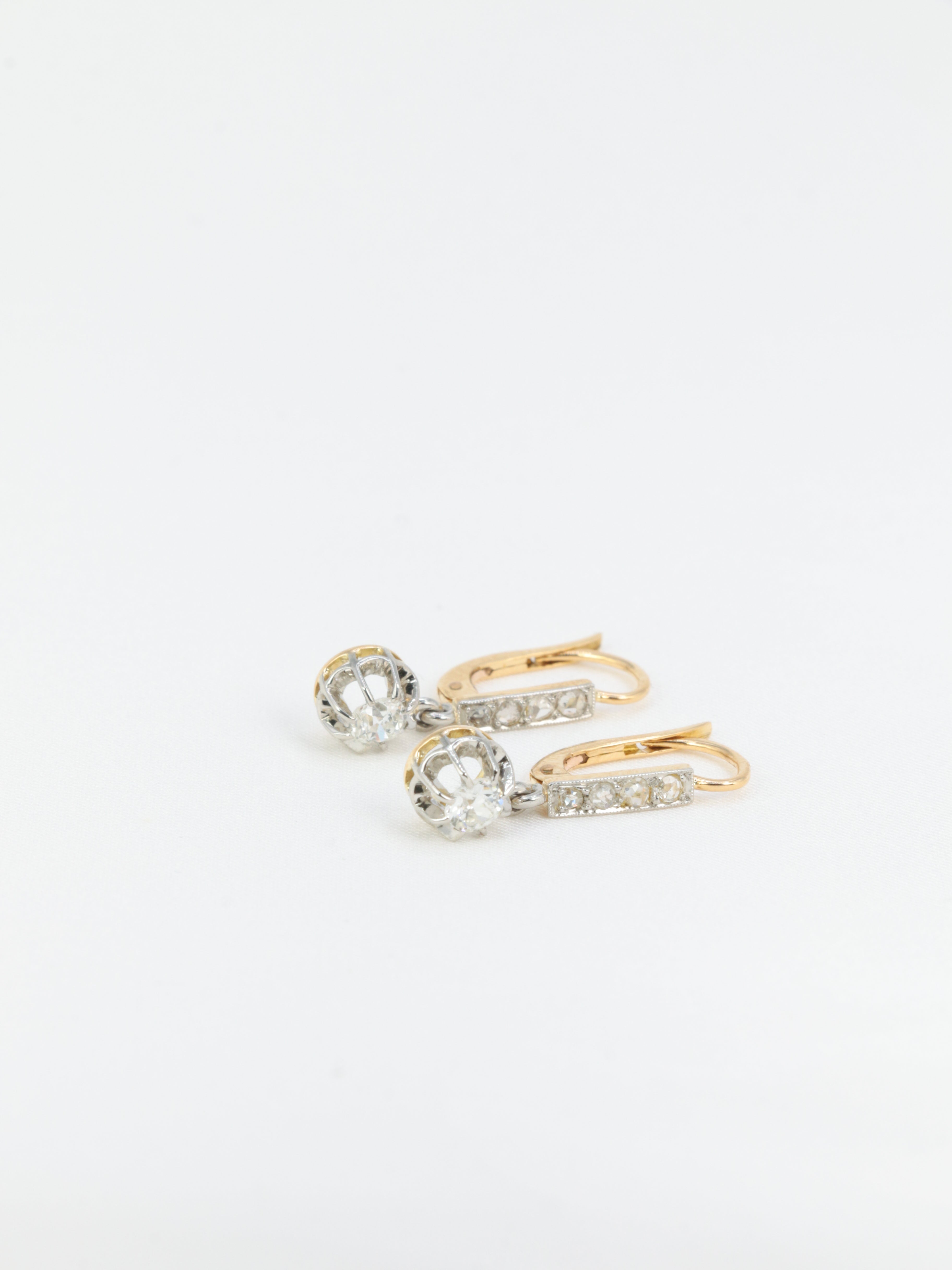 Antique sleepers in gold, silver and diamonds