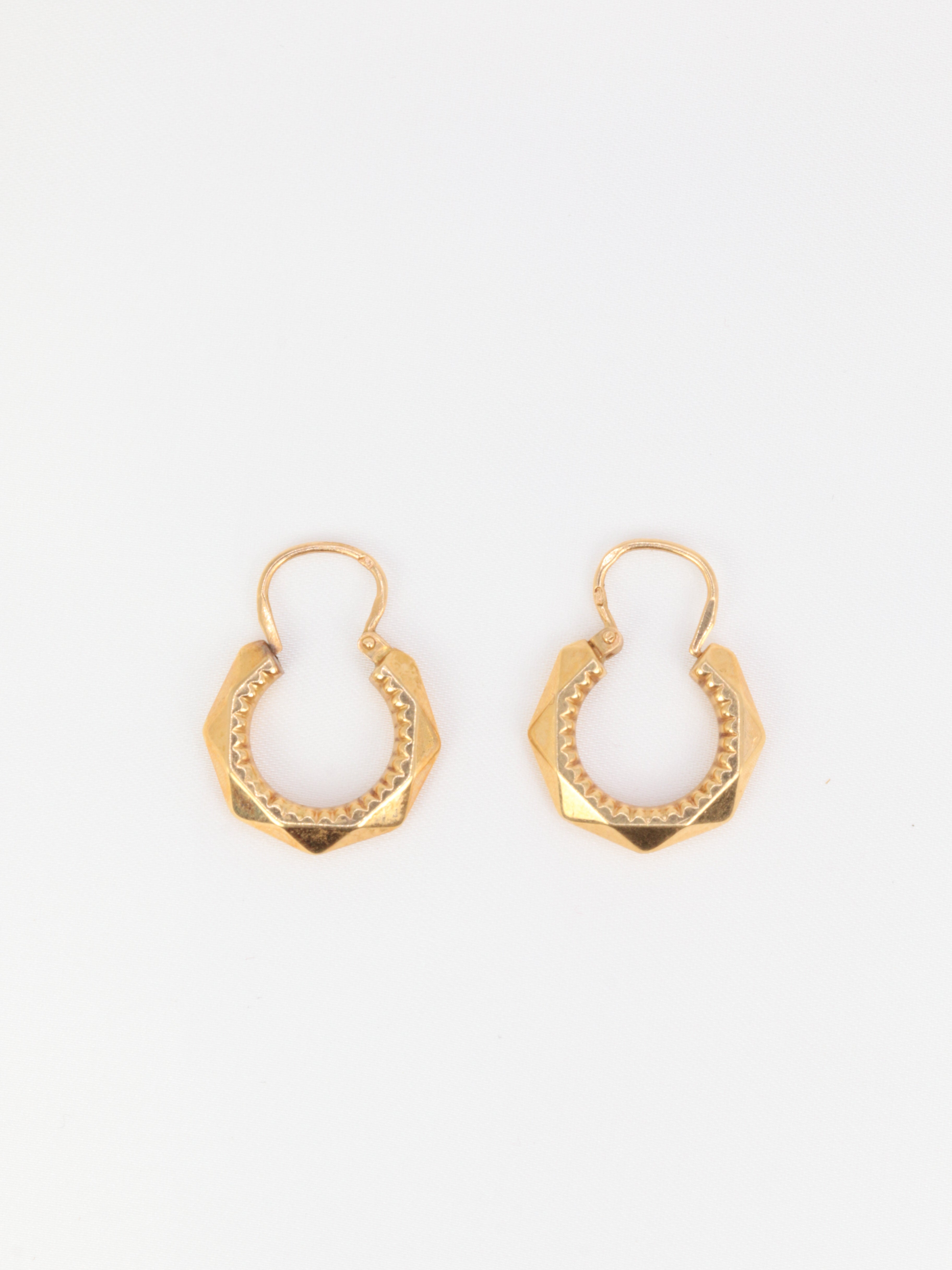 Paire de créoles vintage en or jaune