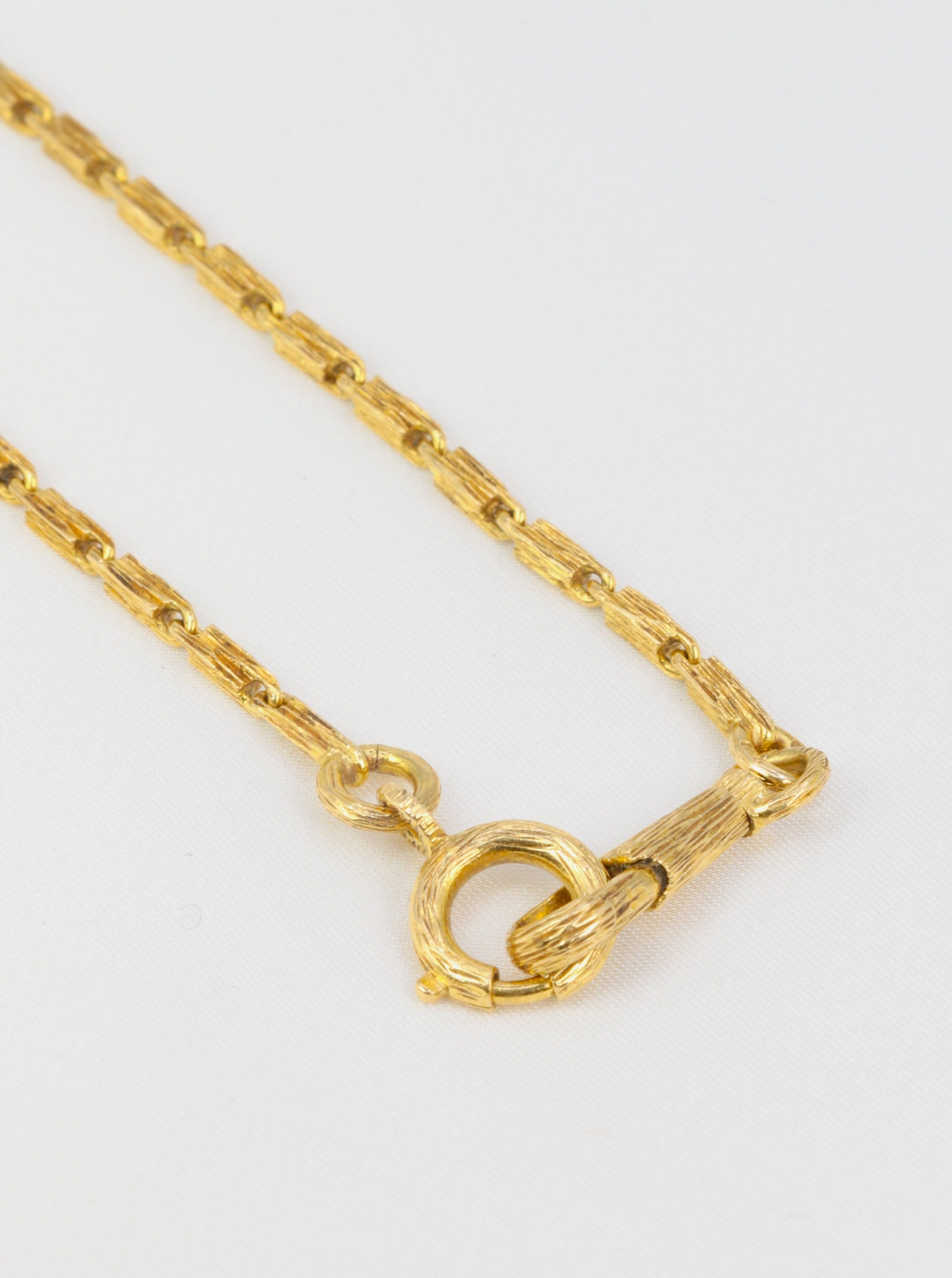 Vintage Brushed Gold Chain Necklace