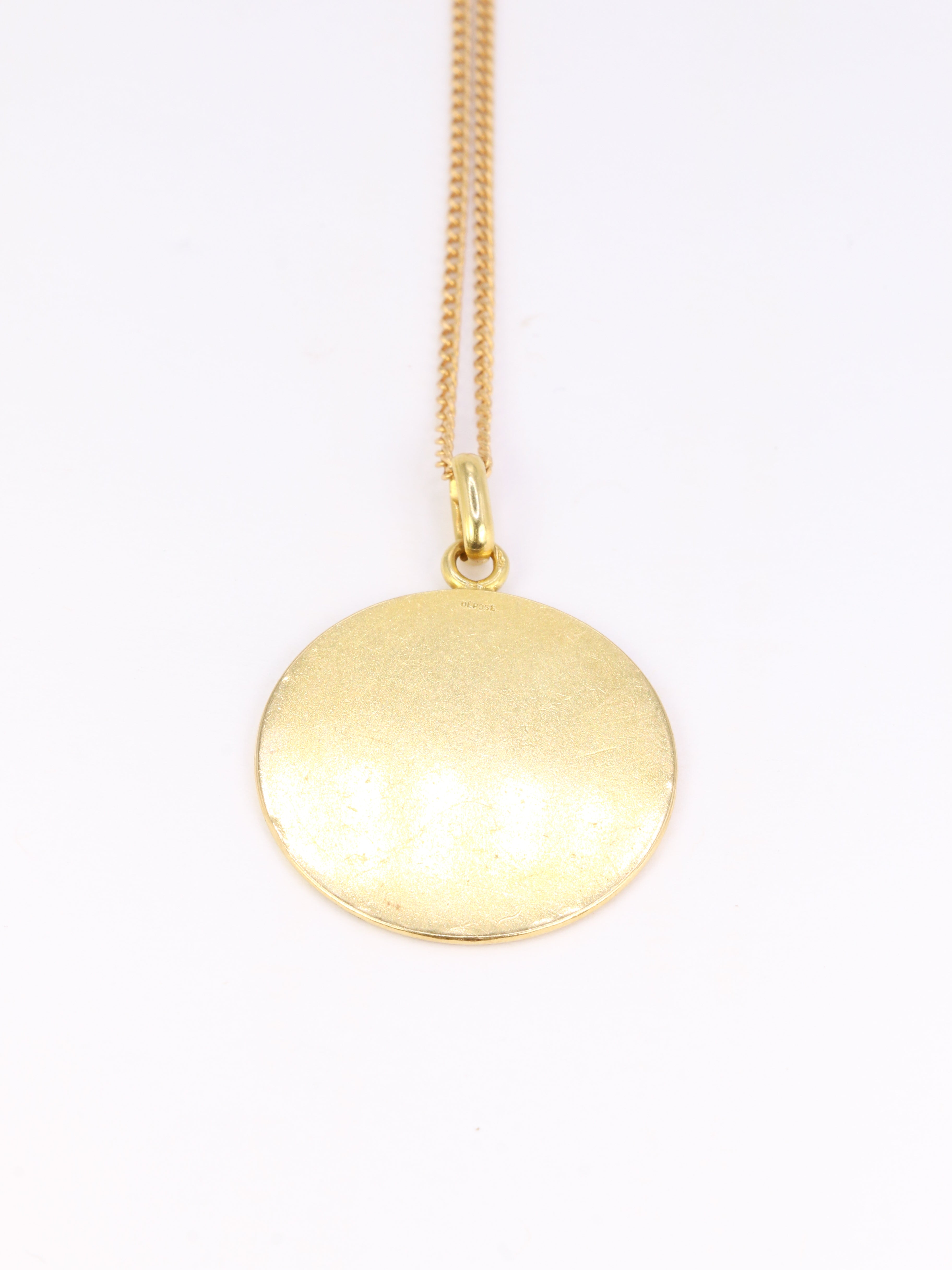 Rare Médaille Augis Coq Ni vous sans moi, Ni moi sans vous en or, rubis, saphirs et diamants