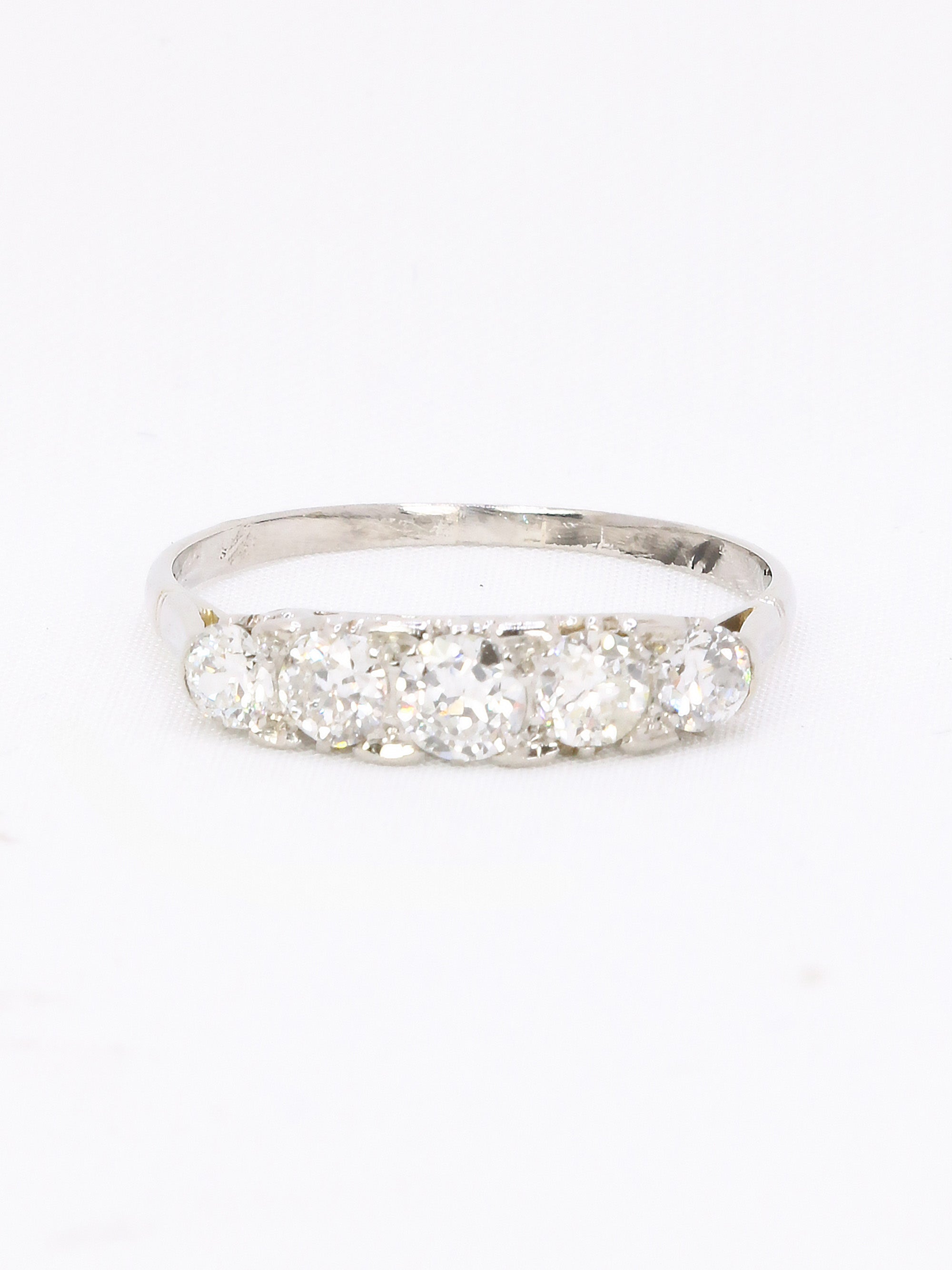 Bague jarretière Art Deco diamants