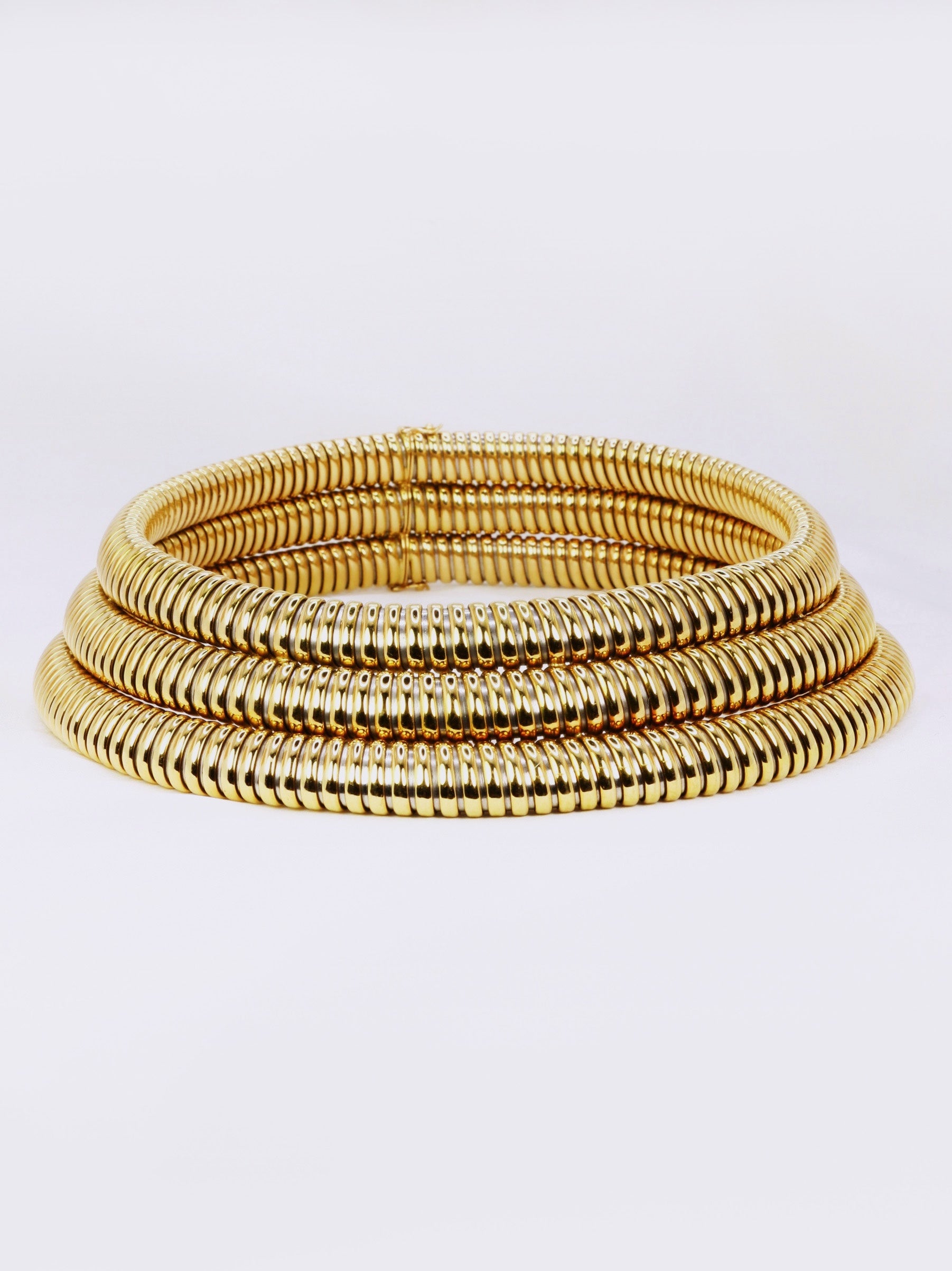 Collier Cartier vintage tubogas or acier