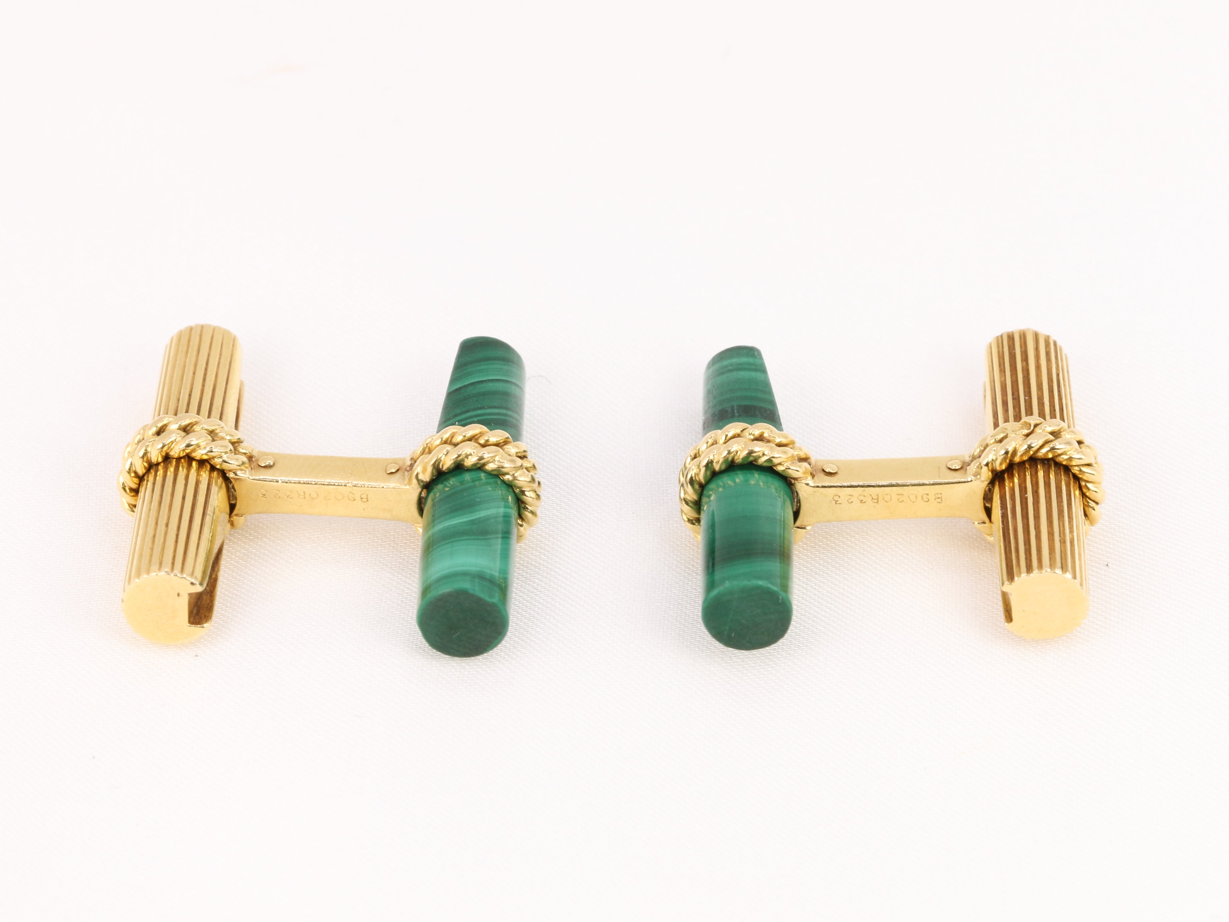 VAN CLEEF & ARPELS Boutons de Manchette Or Jaune Malachite Hématite Lapis Lazuli
