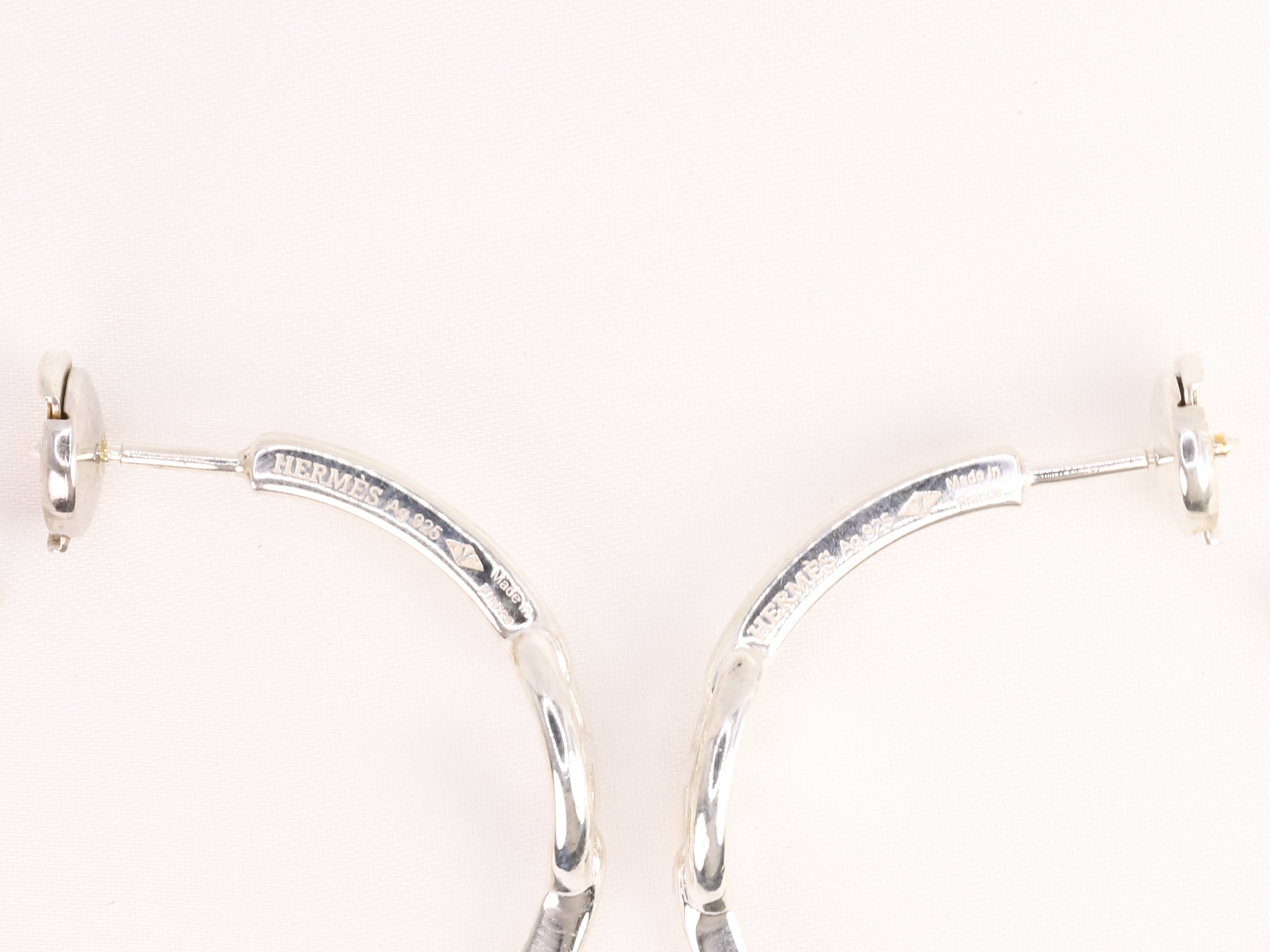 Vintage Hermès Paris hoop earrings, small model Enchaînée anchor chain