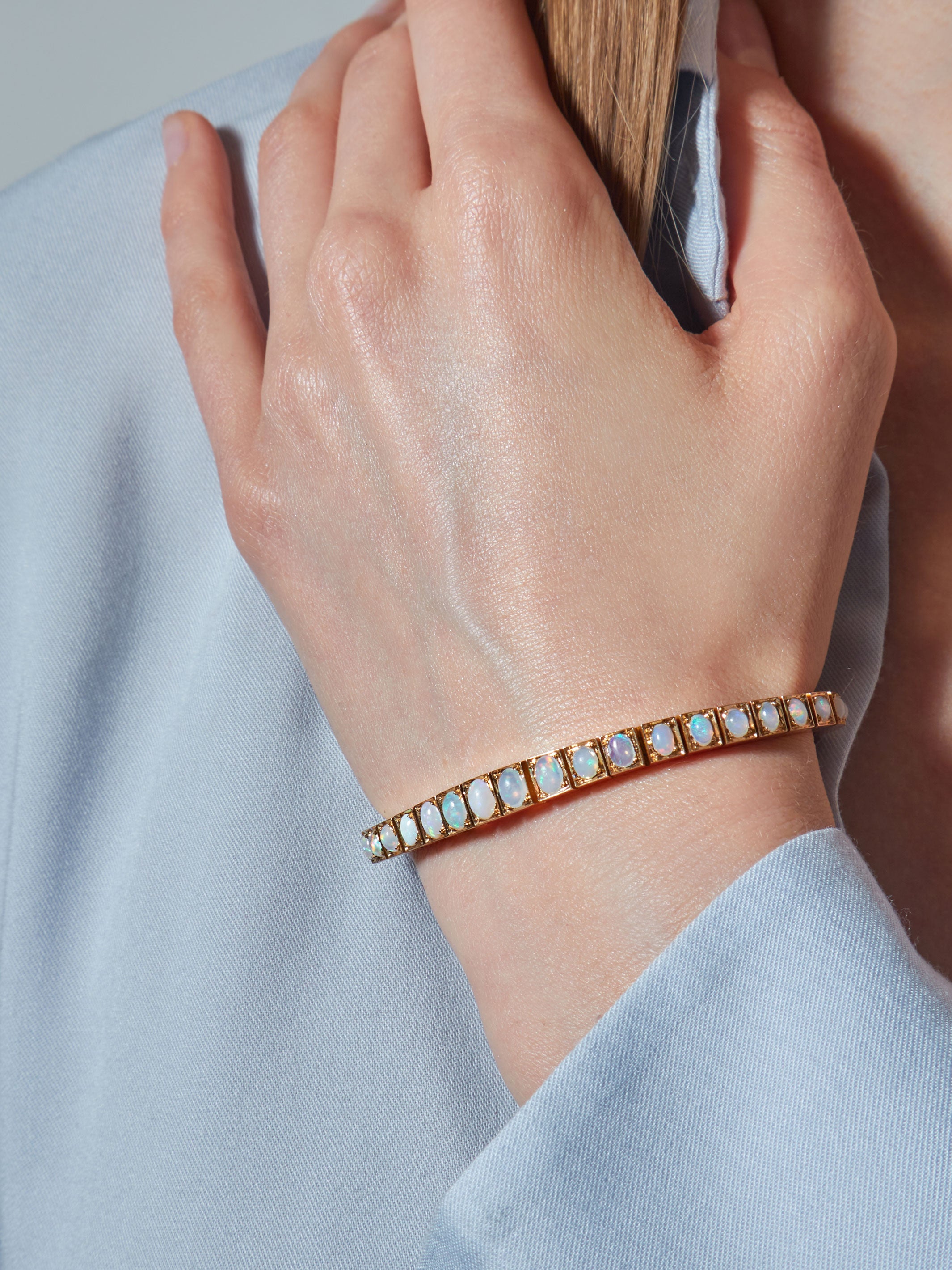 Bracelet rivière d’opales - Travail de la fin du XIXe siècle