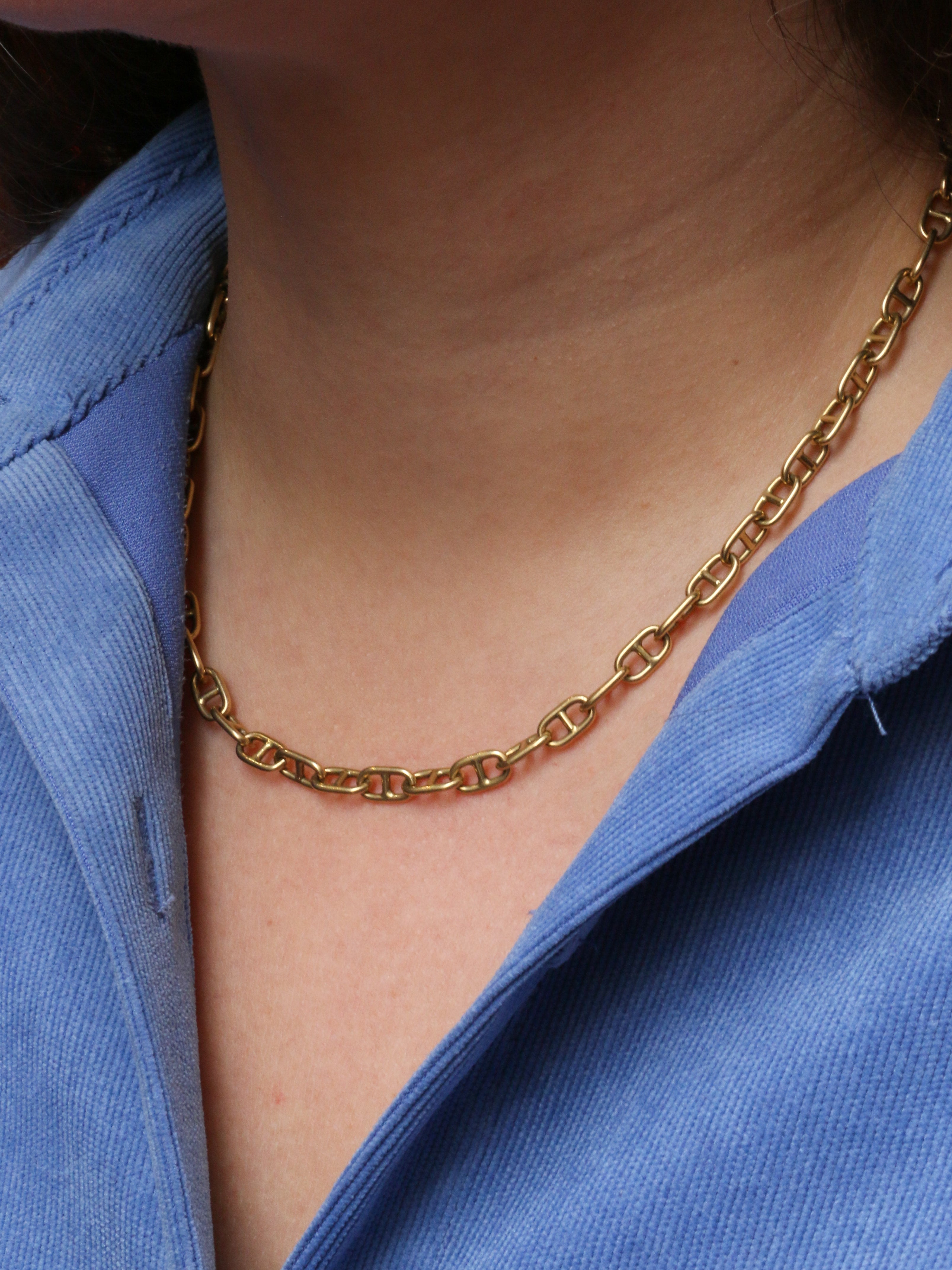 Vintage Cartier necklace, yellow gold chain and anchor chain link