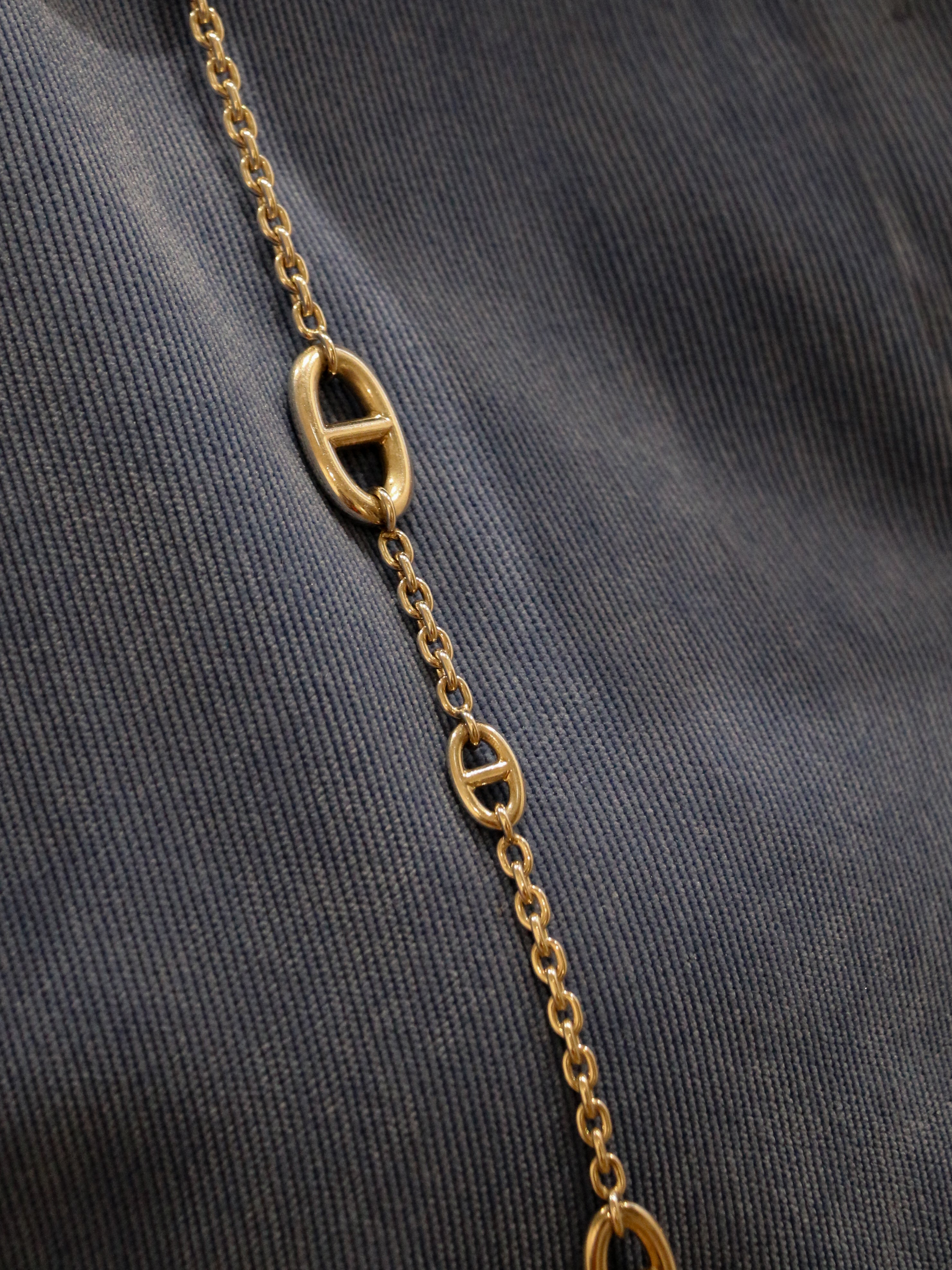 Sautoir Hermès vintage chaîne d’ancre, modèle farandole en argent