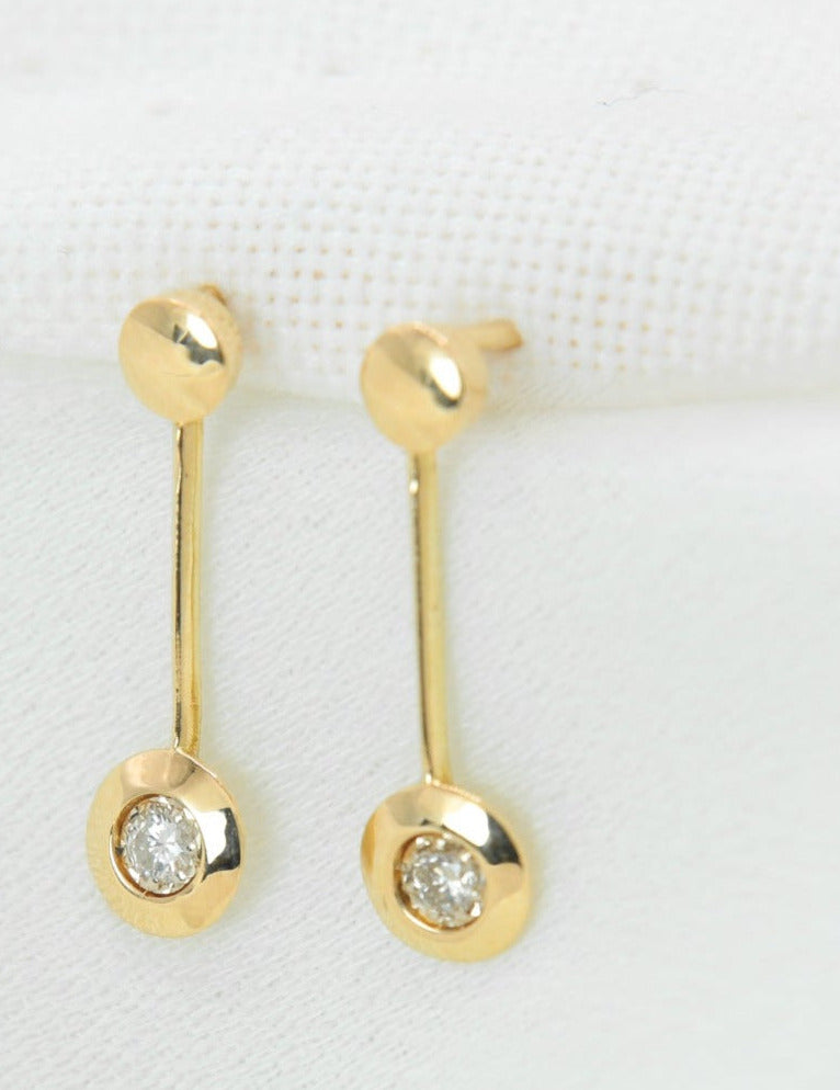 Vintage gold and diamond drop earrings