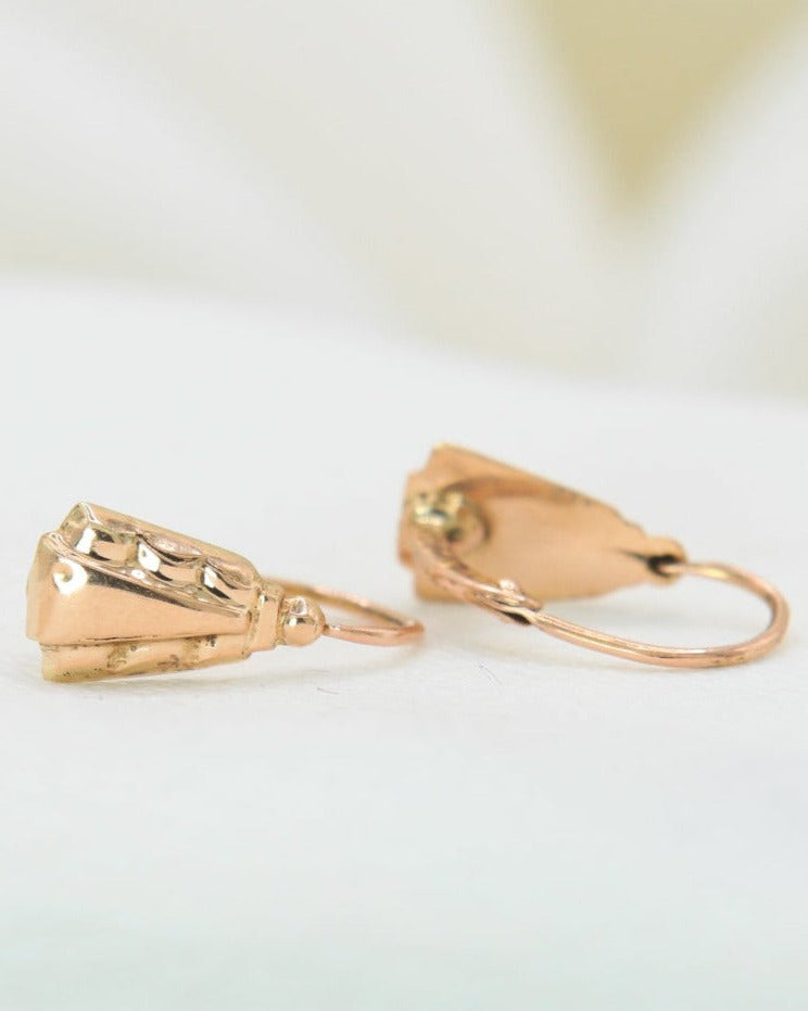 Vintage gold sleeper earrings