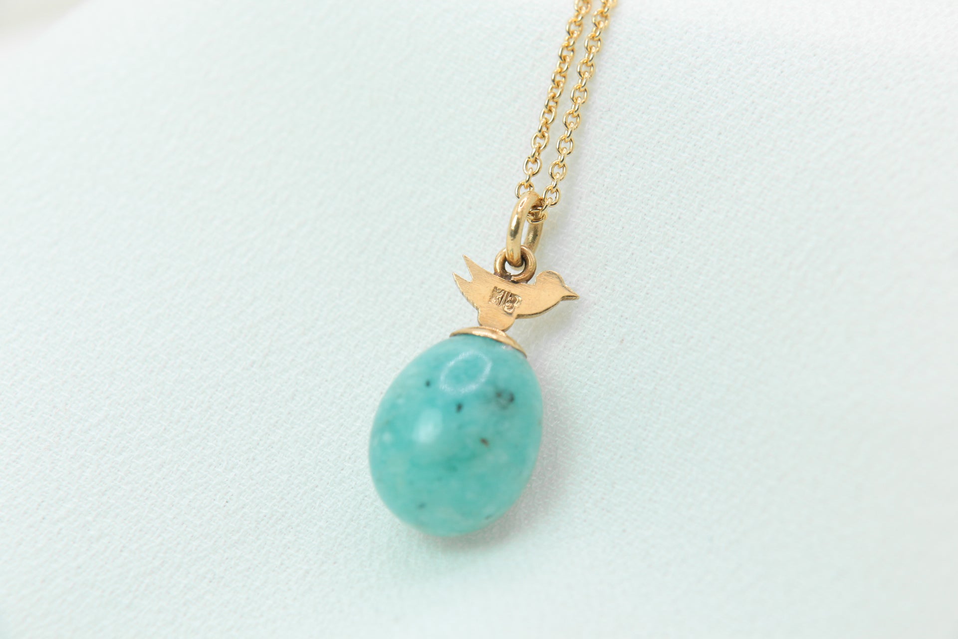 Pendentif vintage en or jaune et amazonite