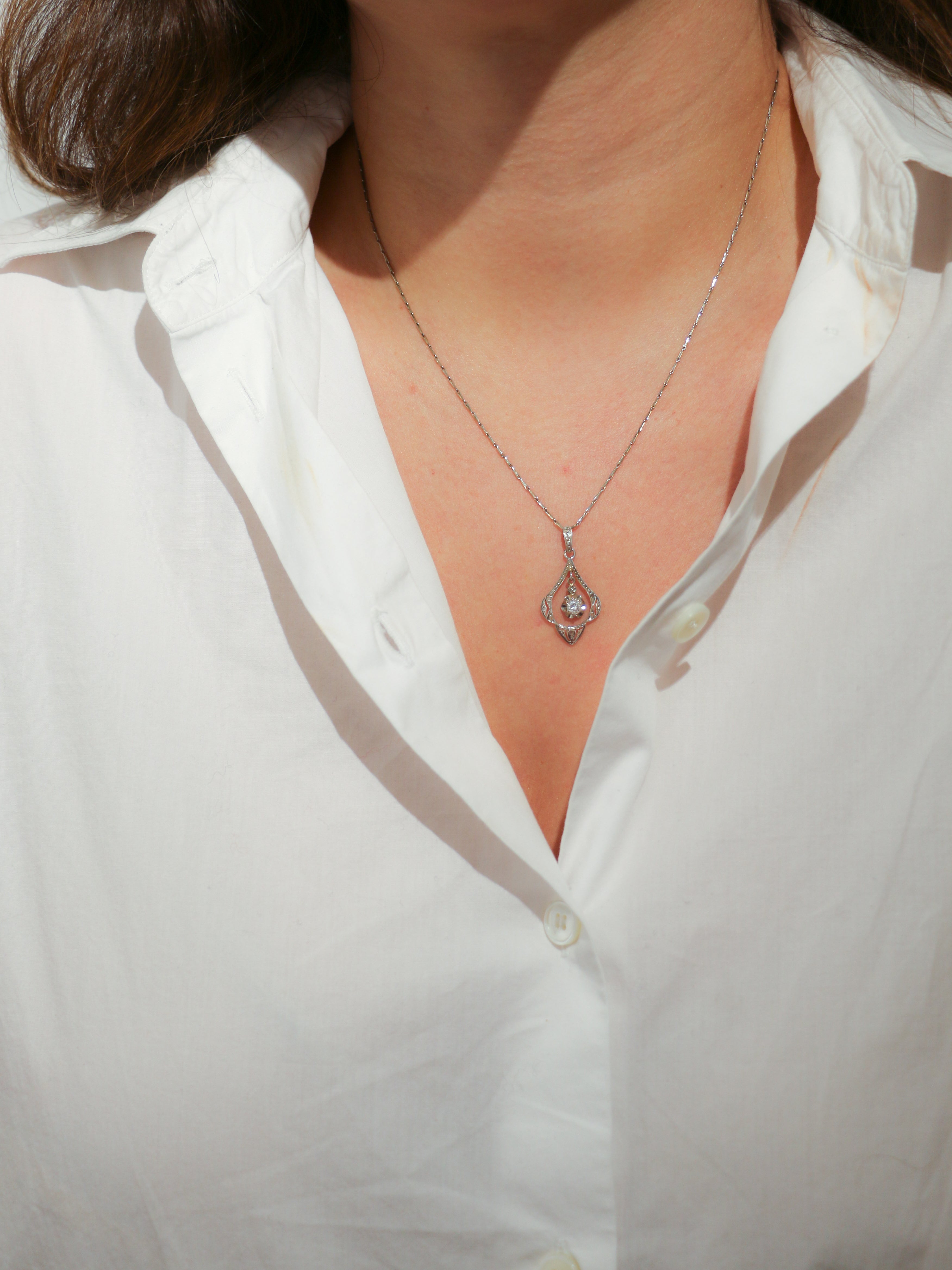 Collier Art-Déco en or et diamants