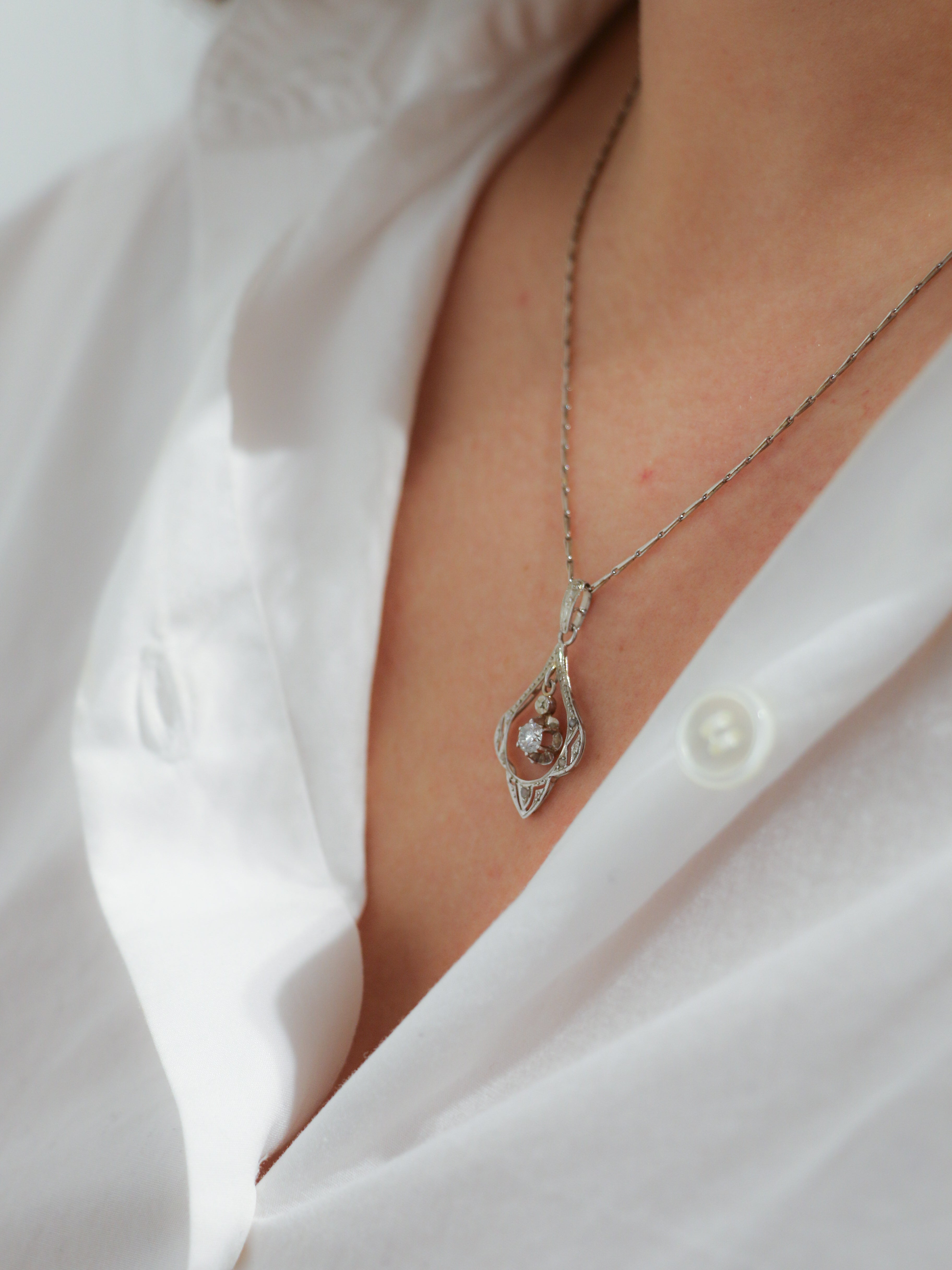 Collier Art-Déco en or et diamants