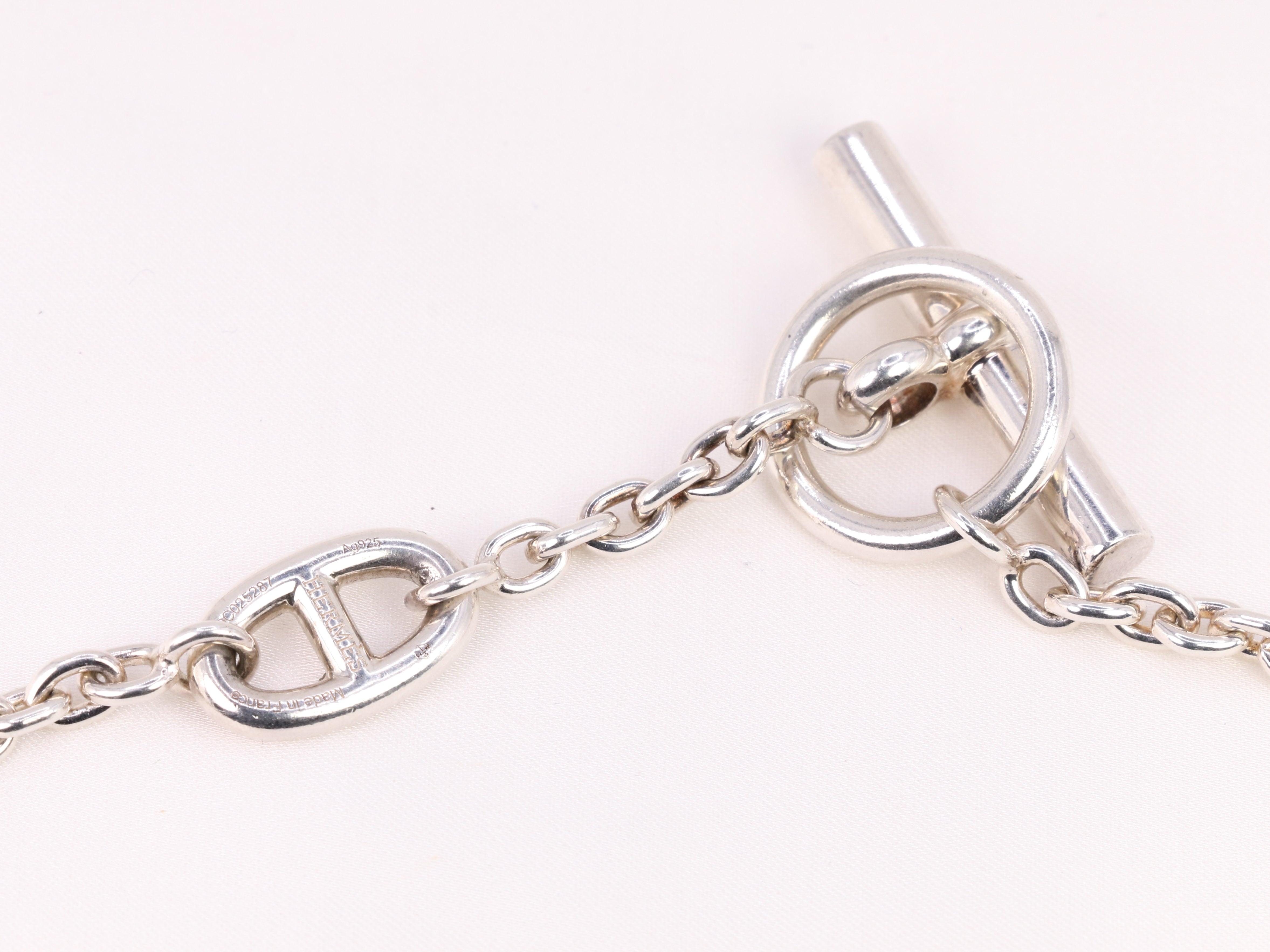 Sautoir Hermès vintage chaîne d’ancre, modèle farandole en argent