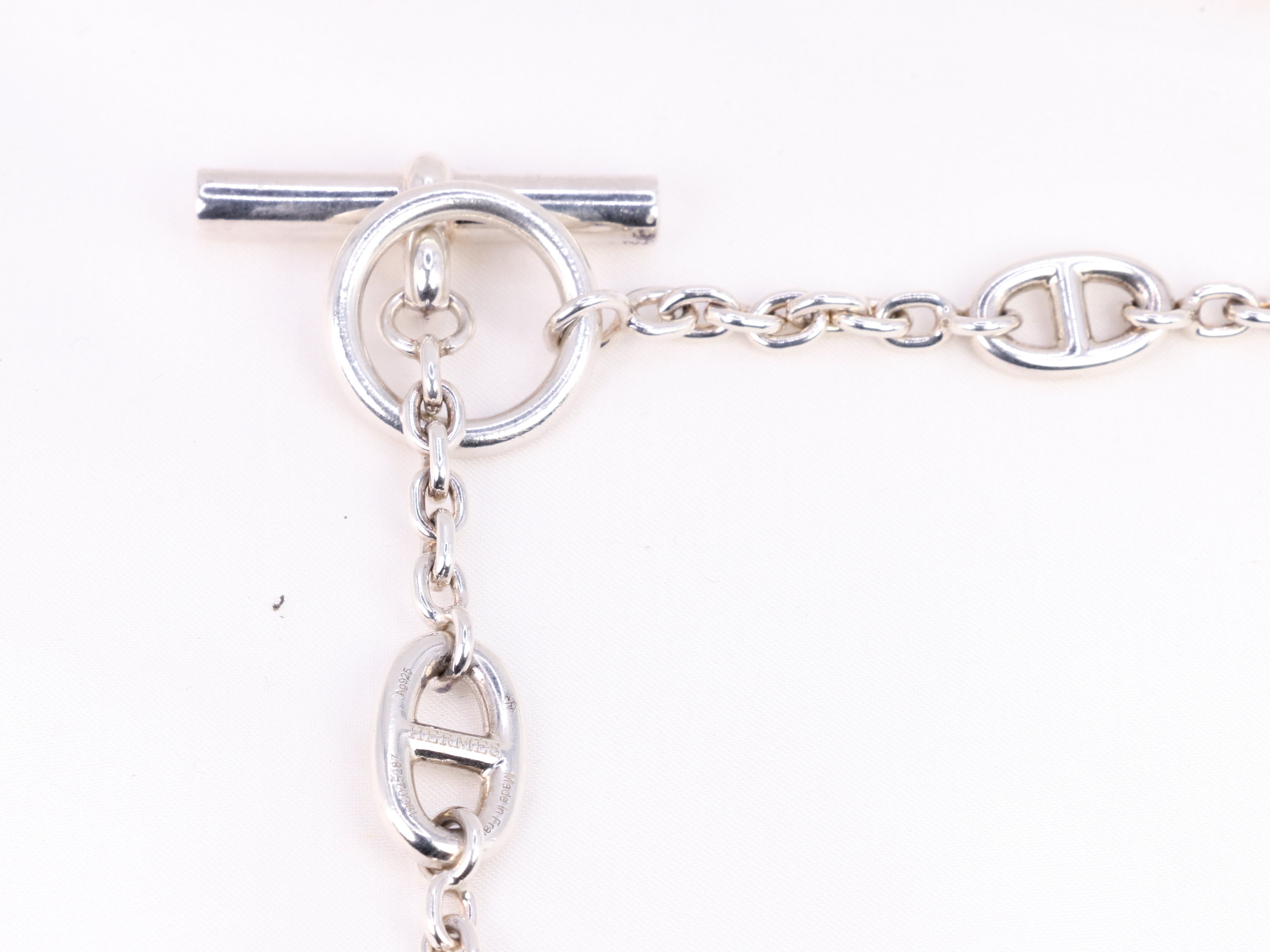 Sautoir Hermès vintage chaîne d’ancre, modèle farandole en argent