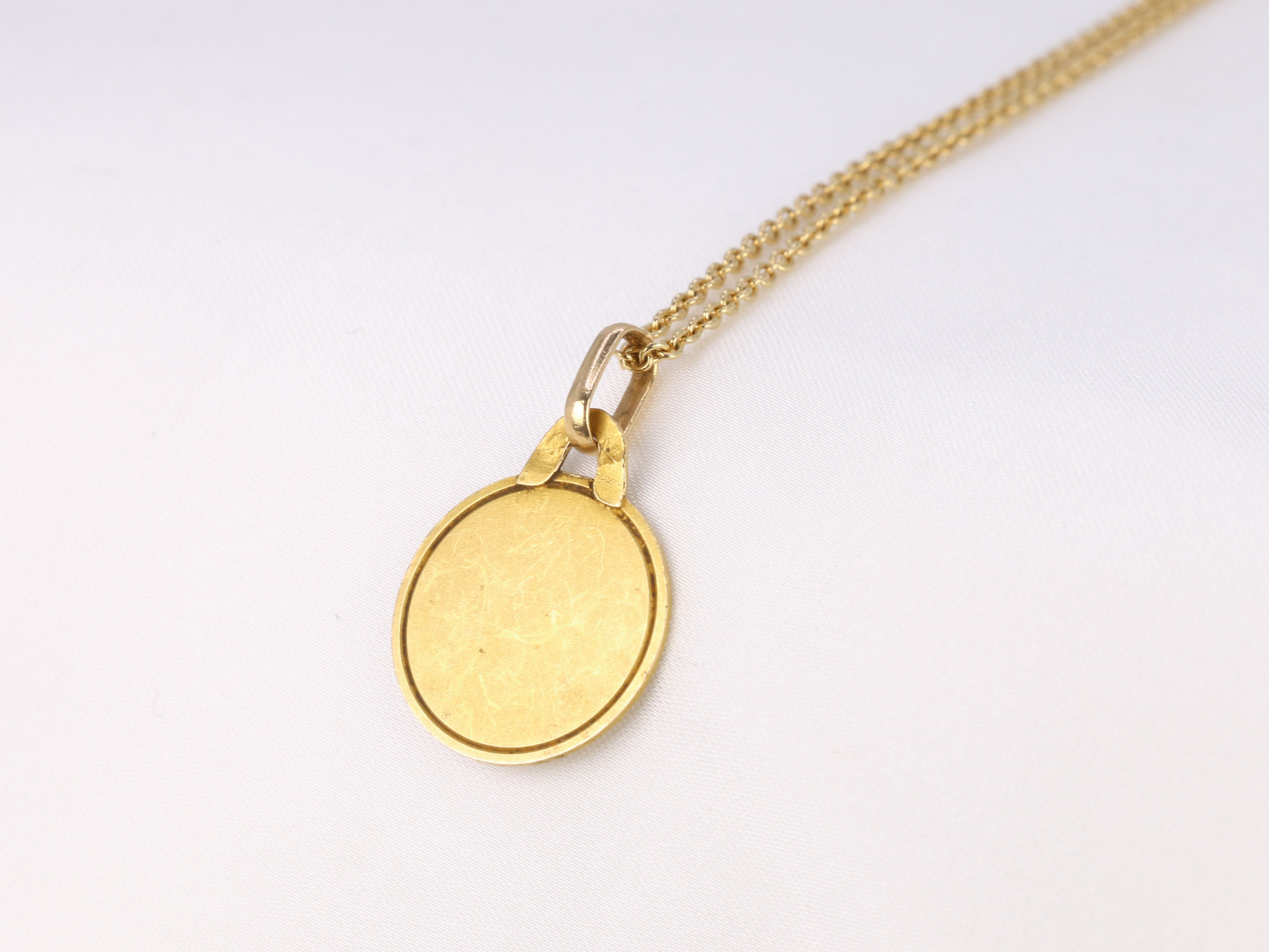 Old medal of the angel Raphaël in yellow gold - Signed Dropsy