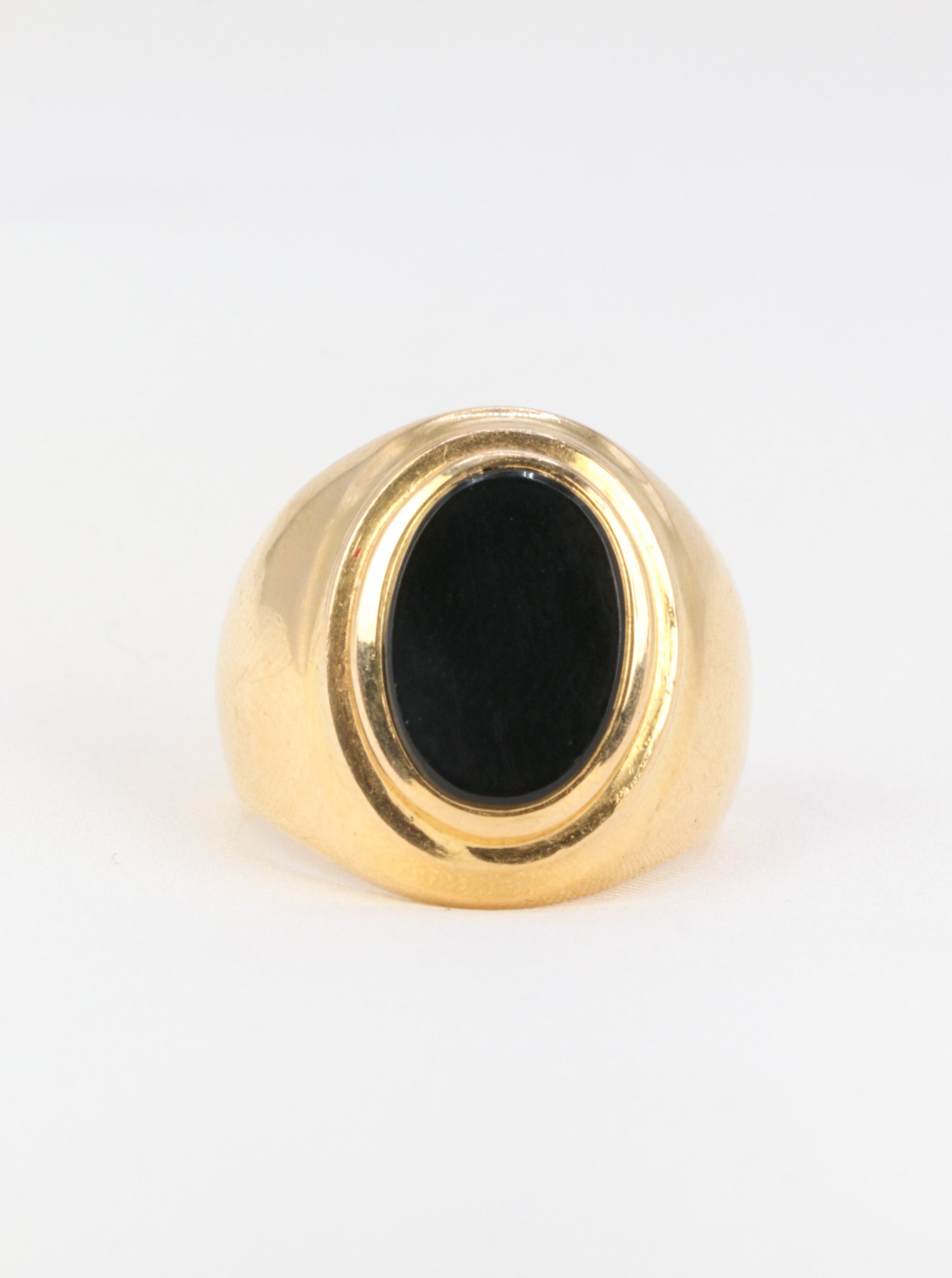 Bague Chevalière Vintage en Or et Onyx
