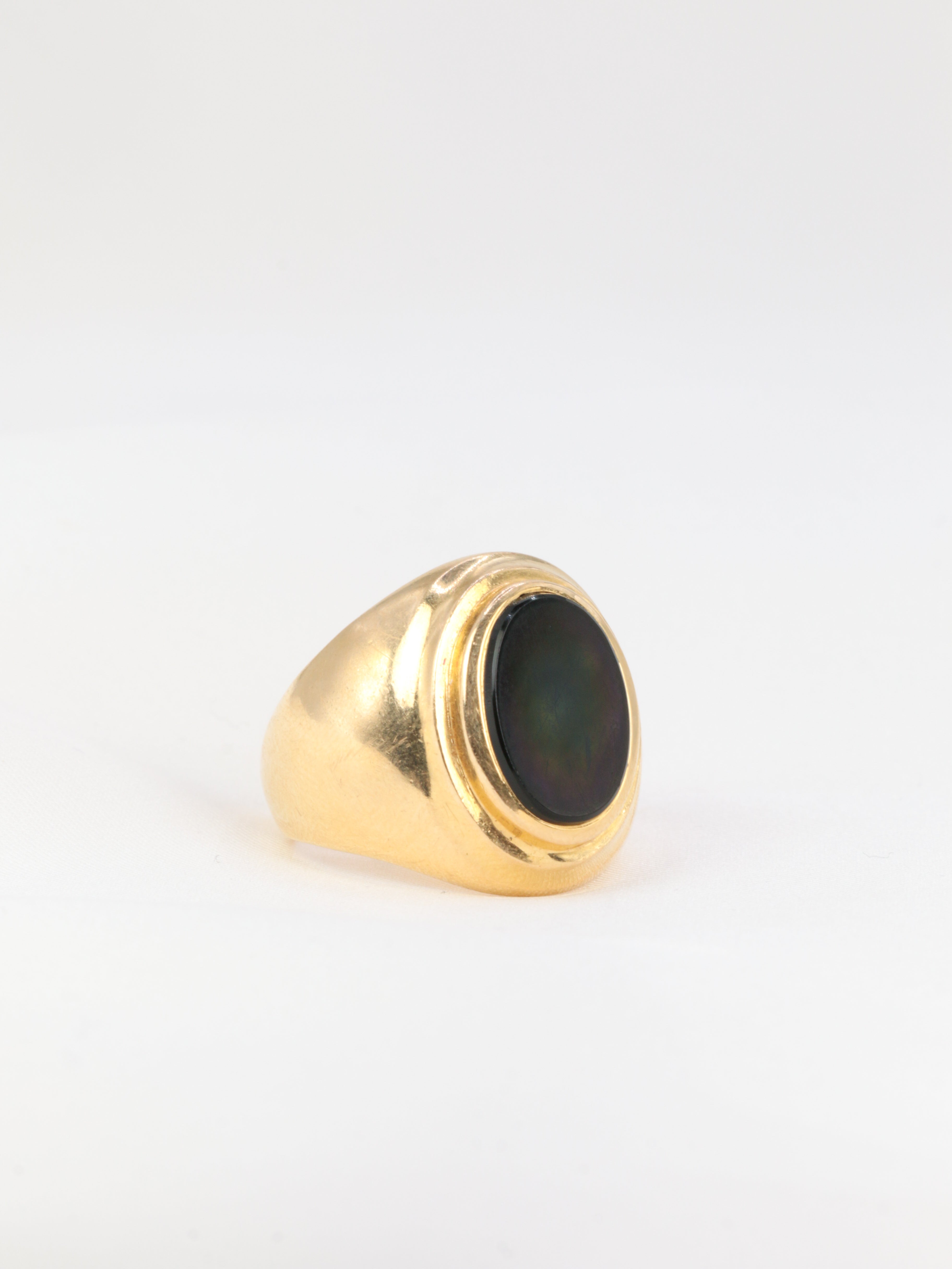 Bague Chevalière Vintage en Or et Onyx