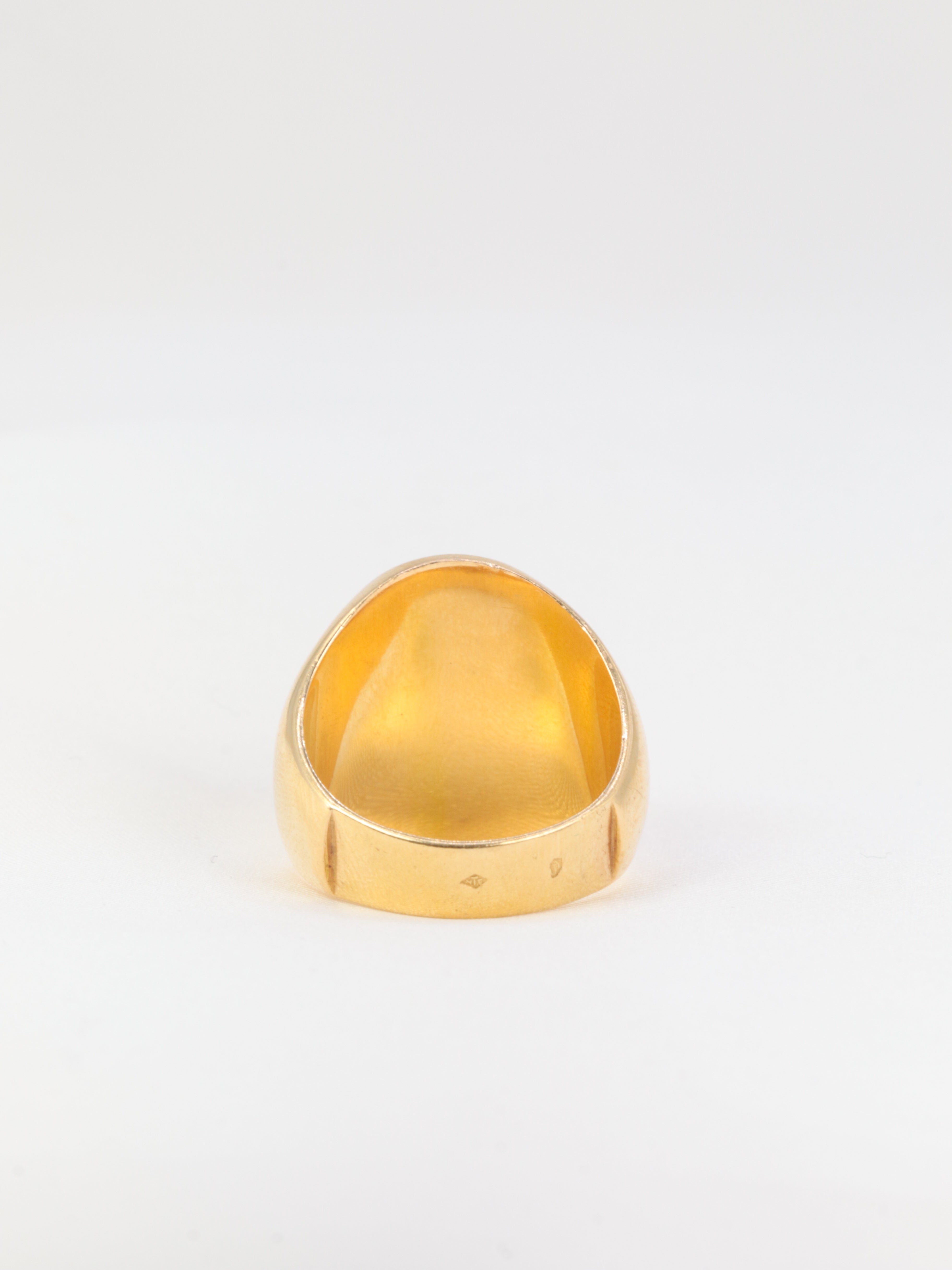 Bague Chevalière Vintage en Or et Onyx