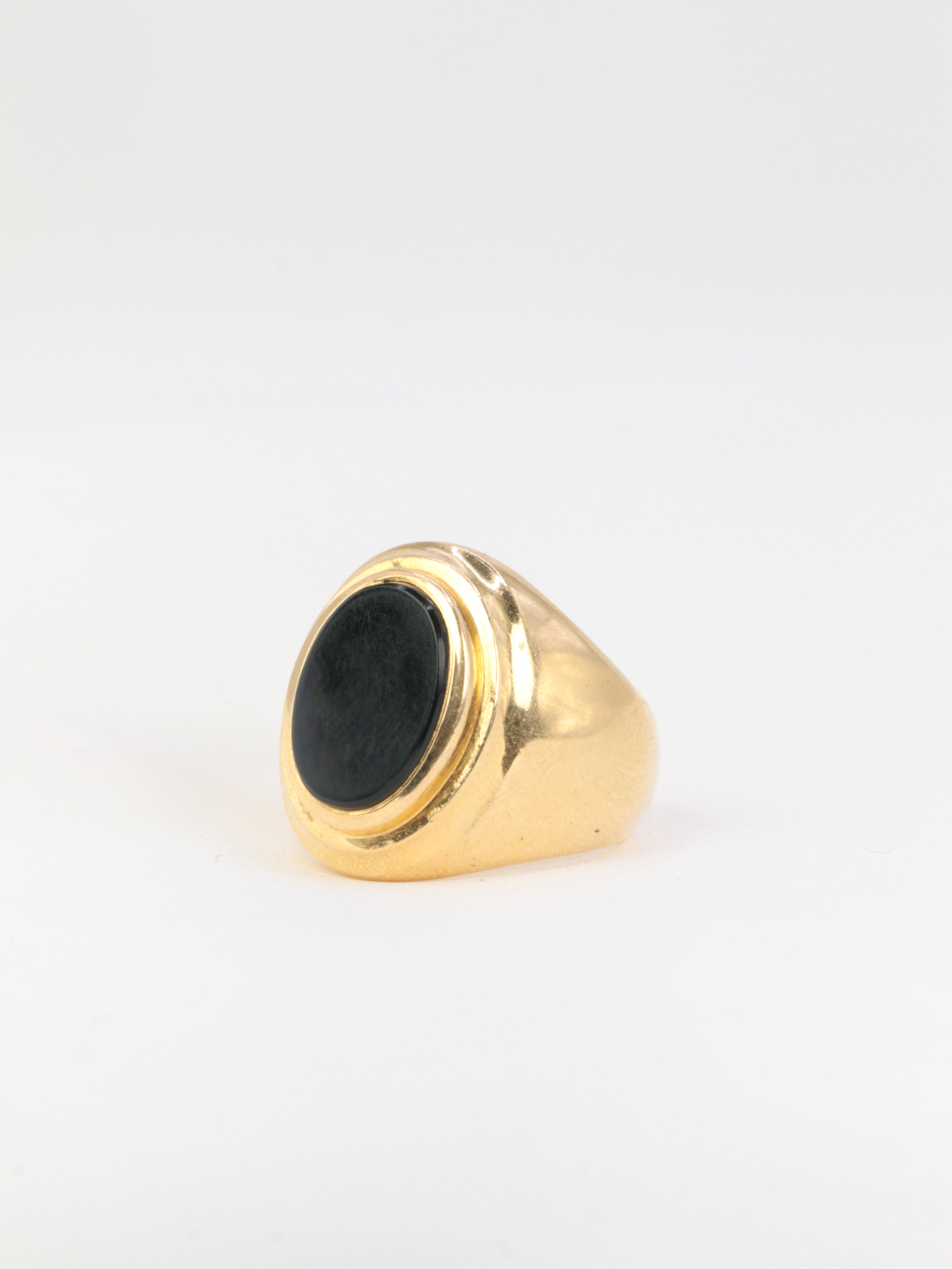 Bague Chevalière Vintage en Or et Onyx