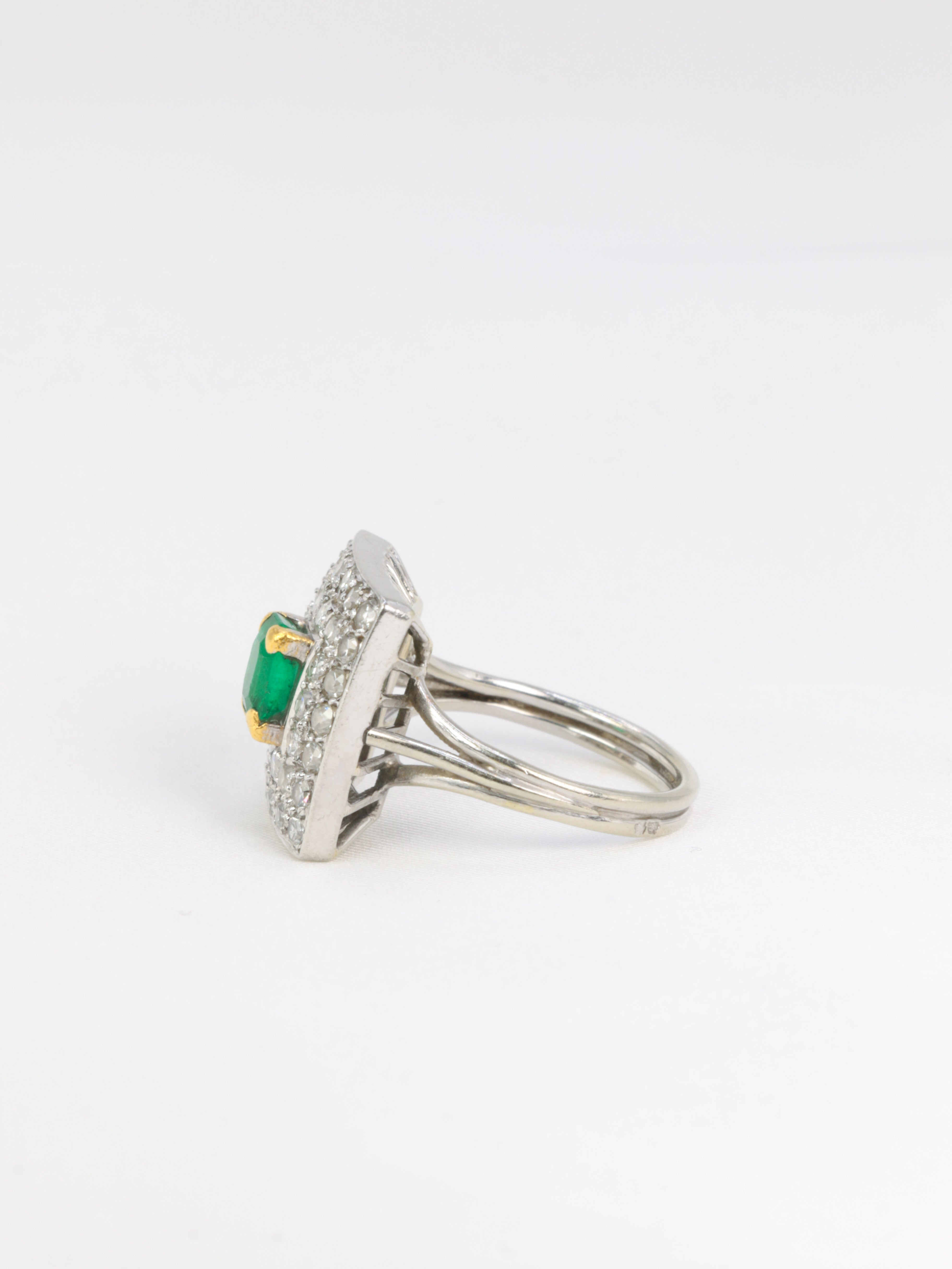 Vintage gold, emerald and diamond ring