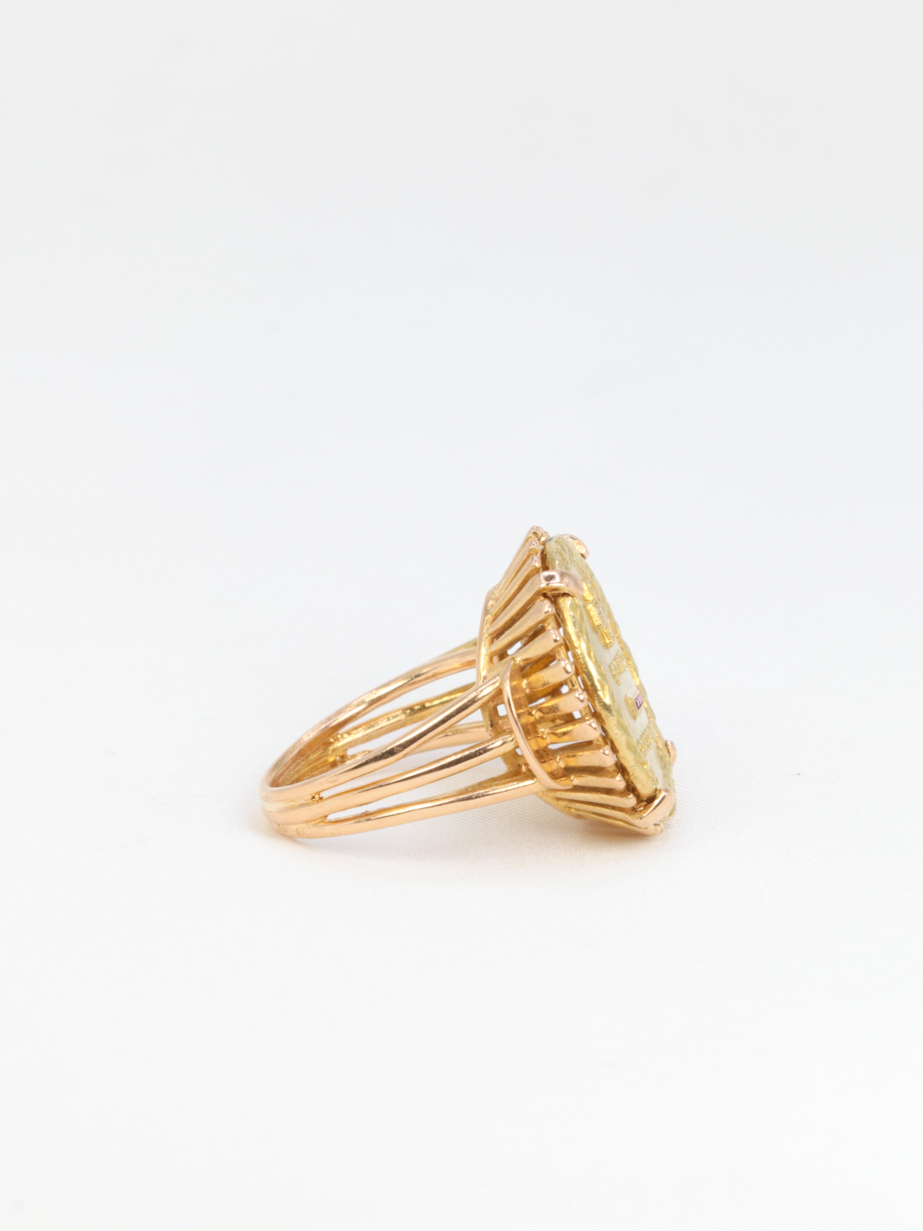 Bague Amour Augis Plus hier Moins demain or diamant rubis