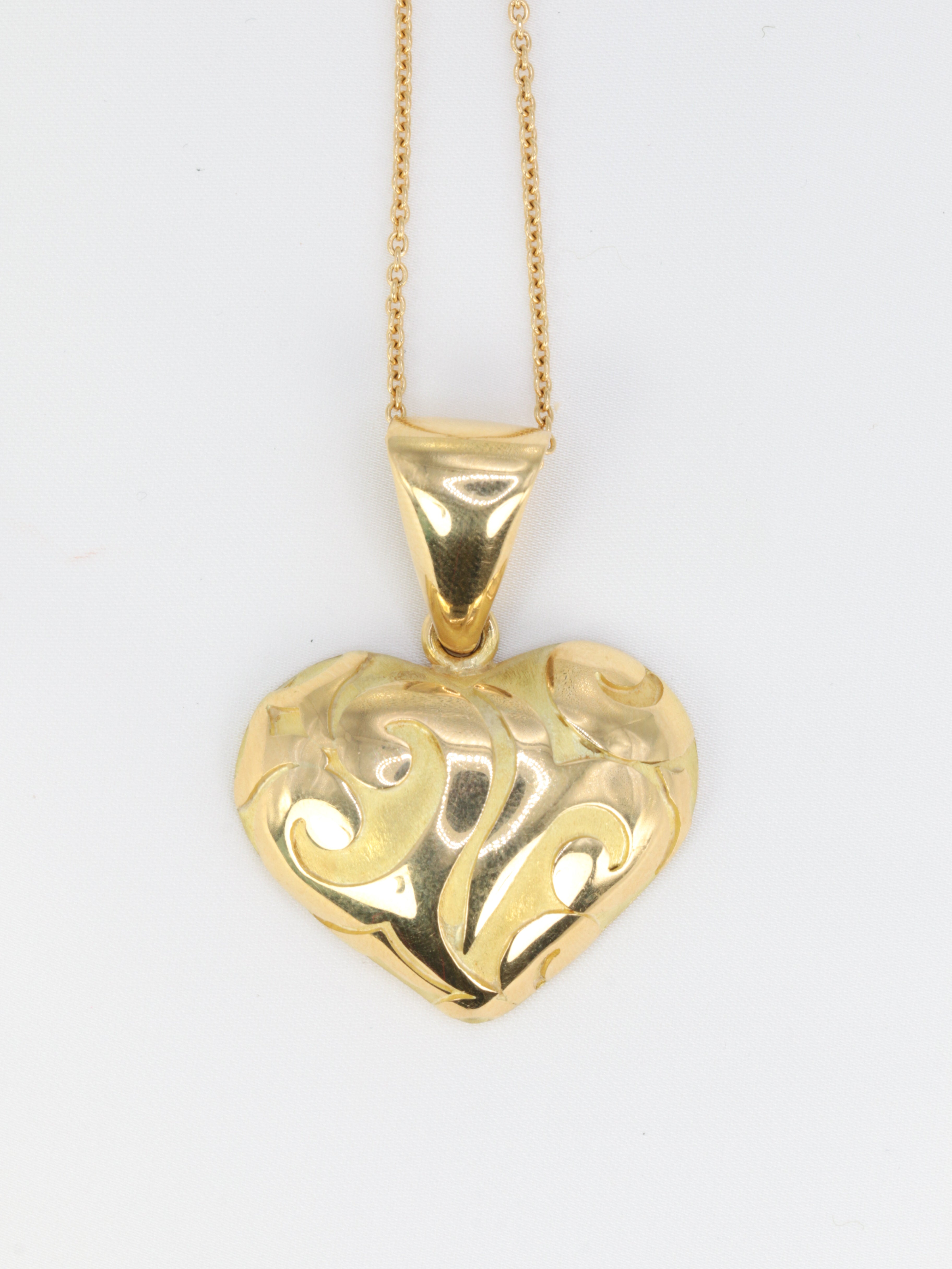 Pendentif vintage coeur en or jaune