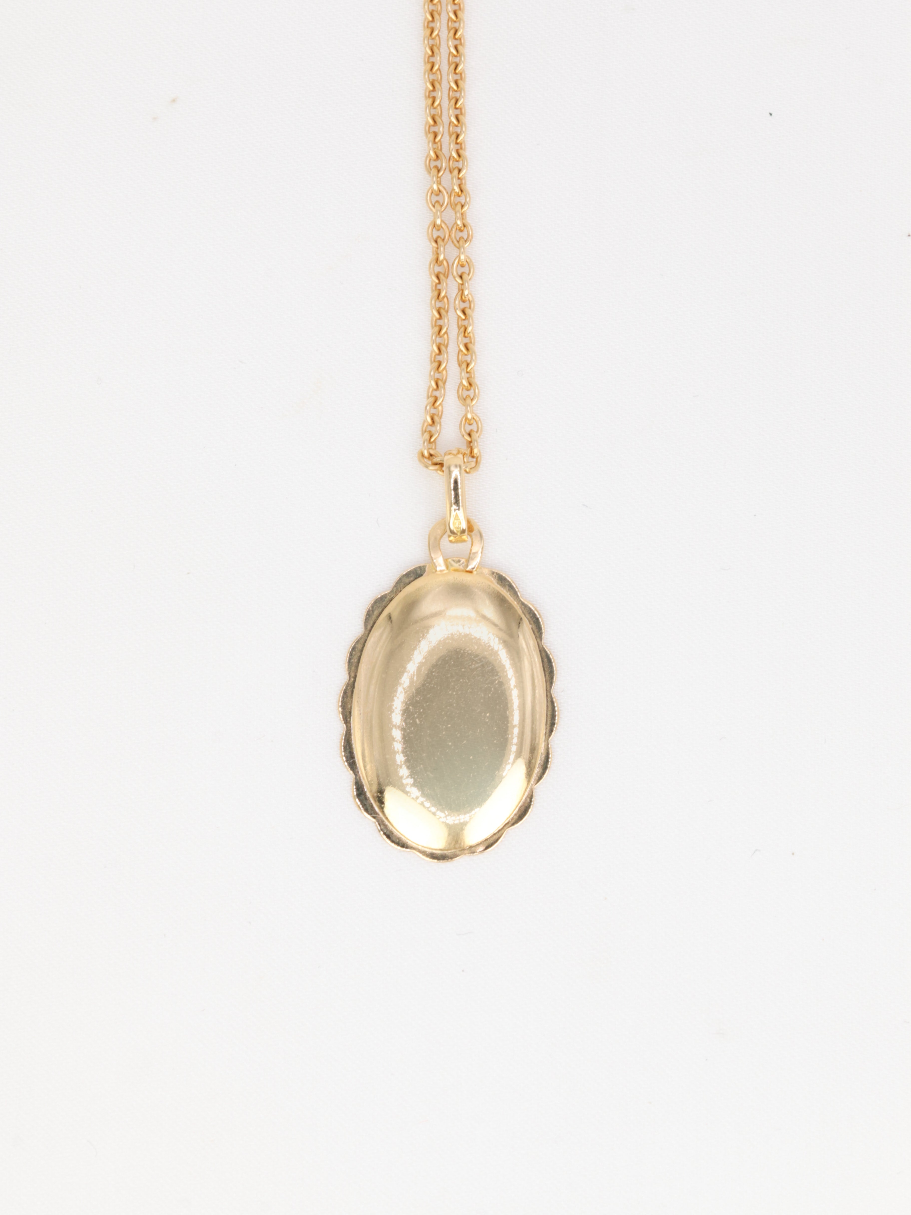 Médaille amour Augis ovale Plus Hier Moins Demain en or et rubis