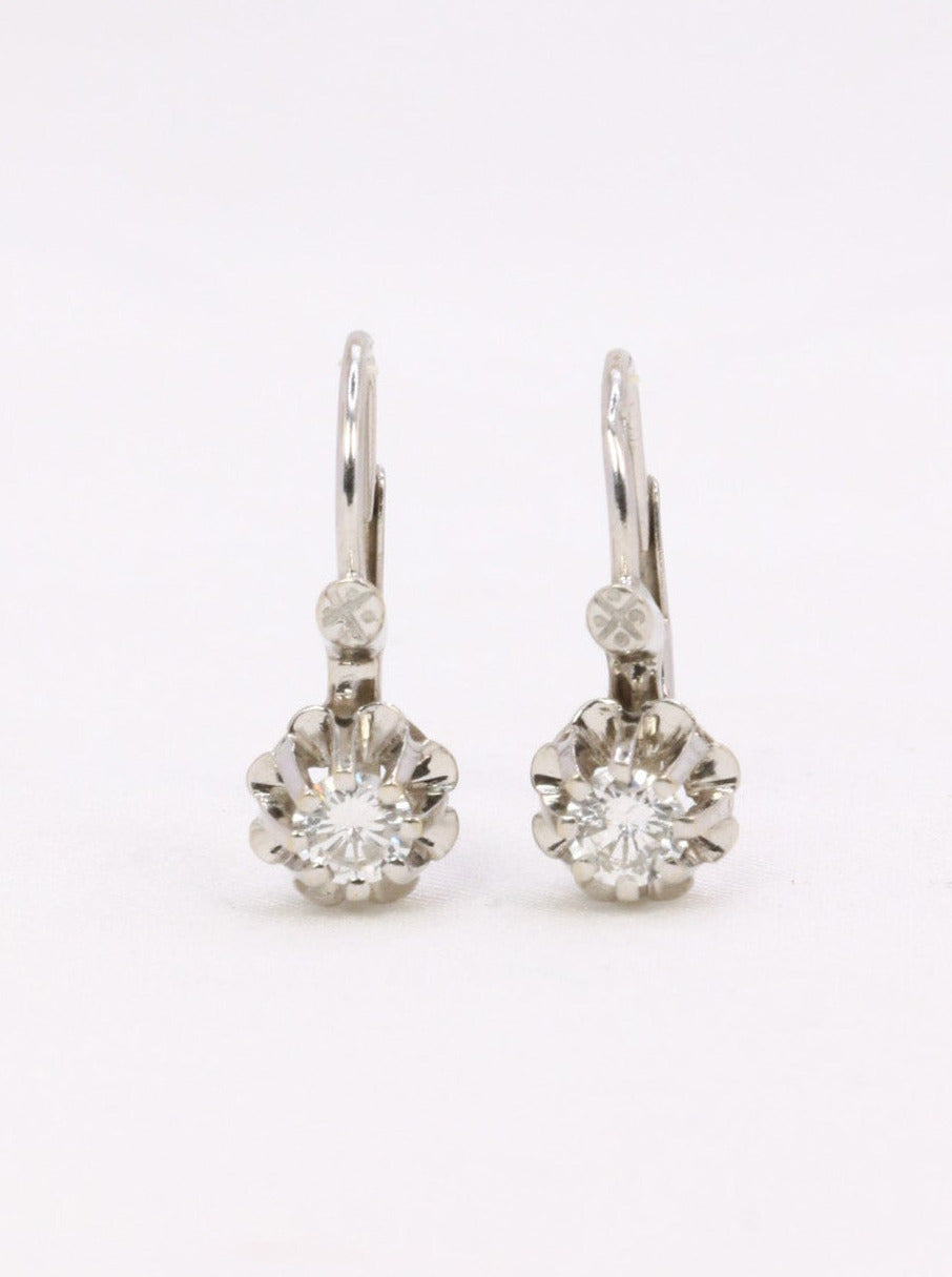 Dormeuses vintage or blanc diamants