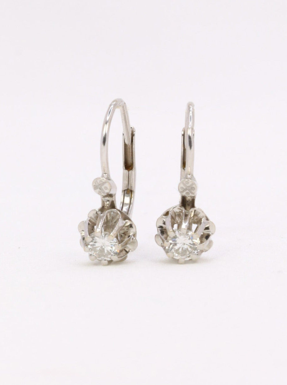 Dormeuses vintage or blanc diamants