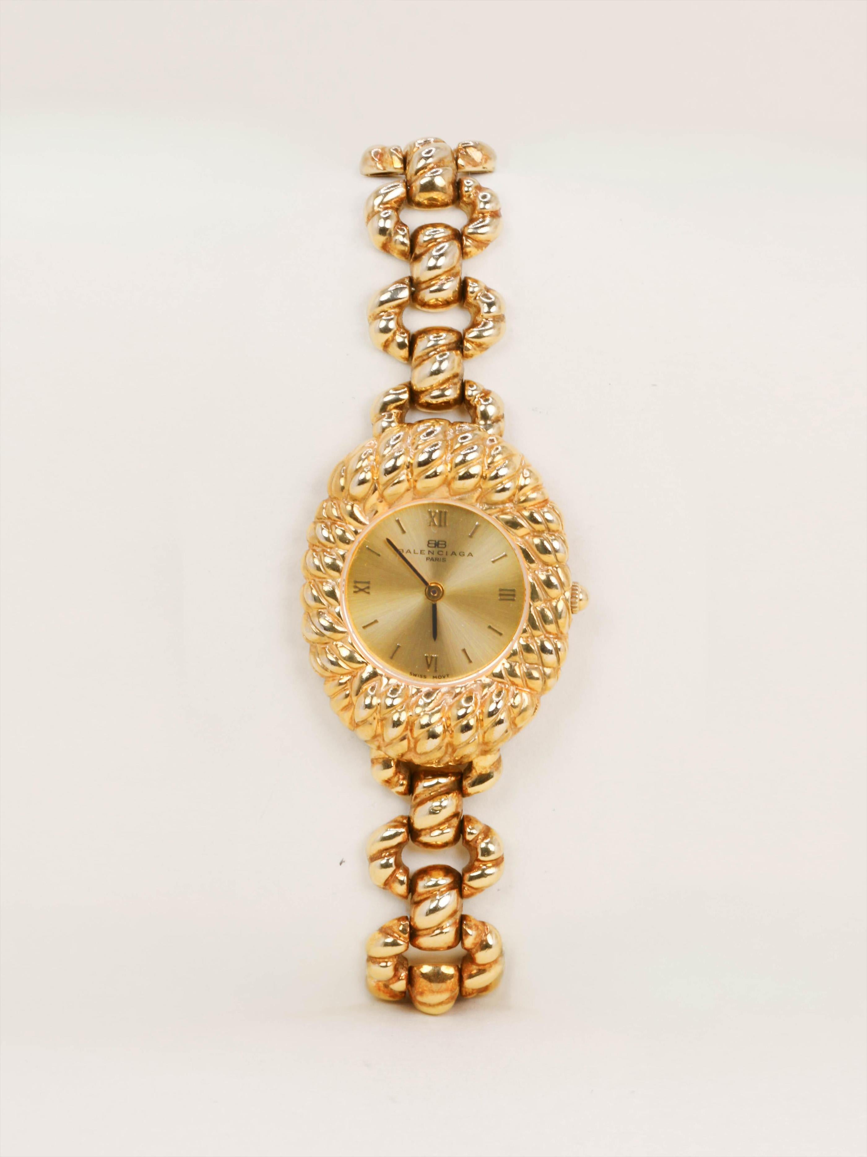 BALENCIAGA Montre vintage or jaune