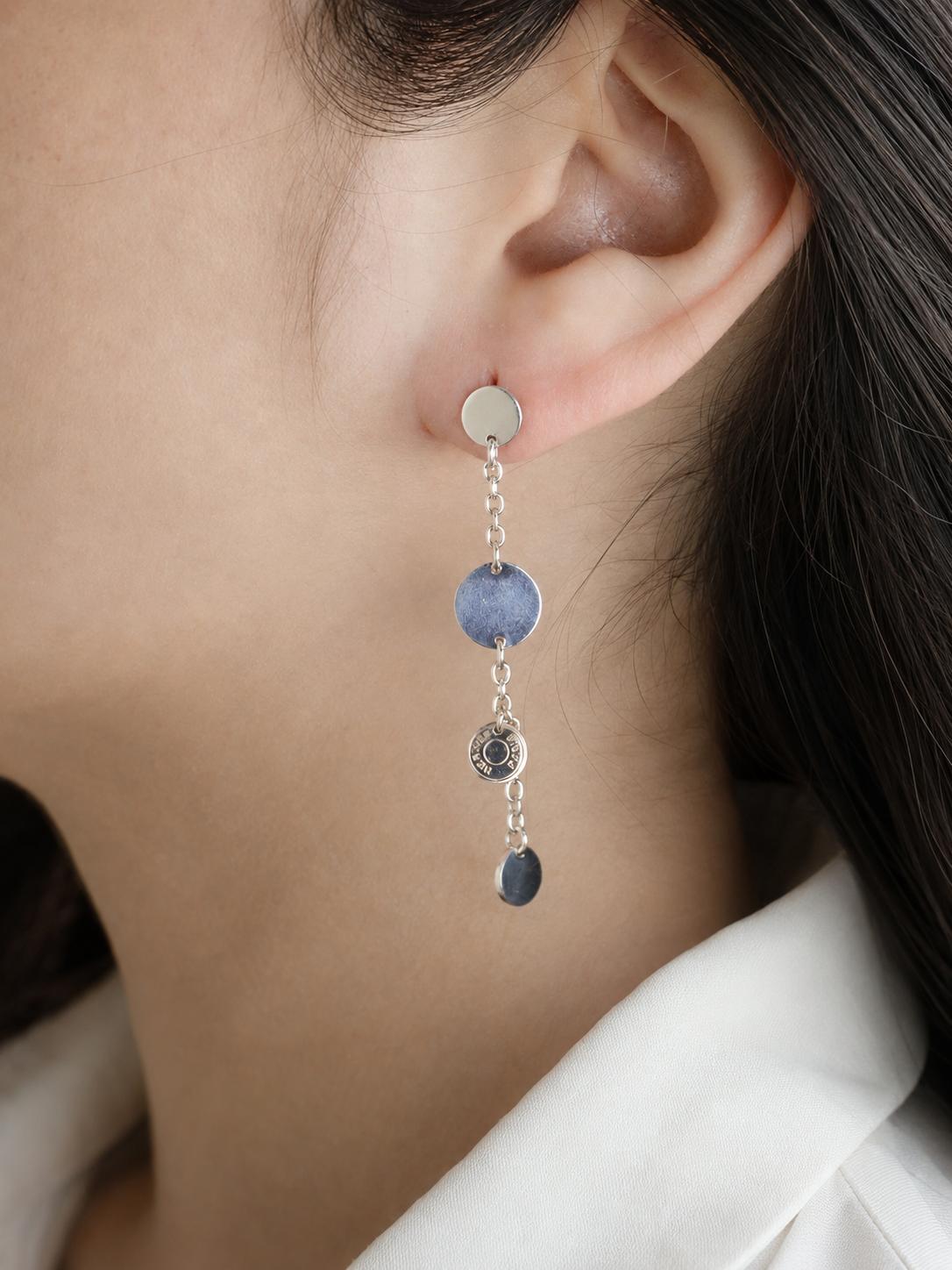 HERMES Boucles d'oreilles Confettis argent or rose