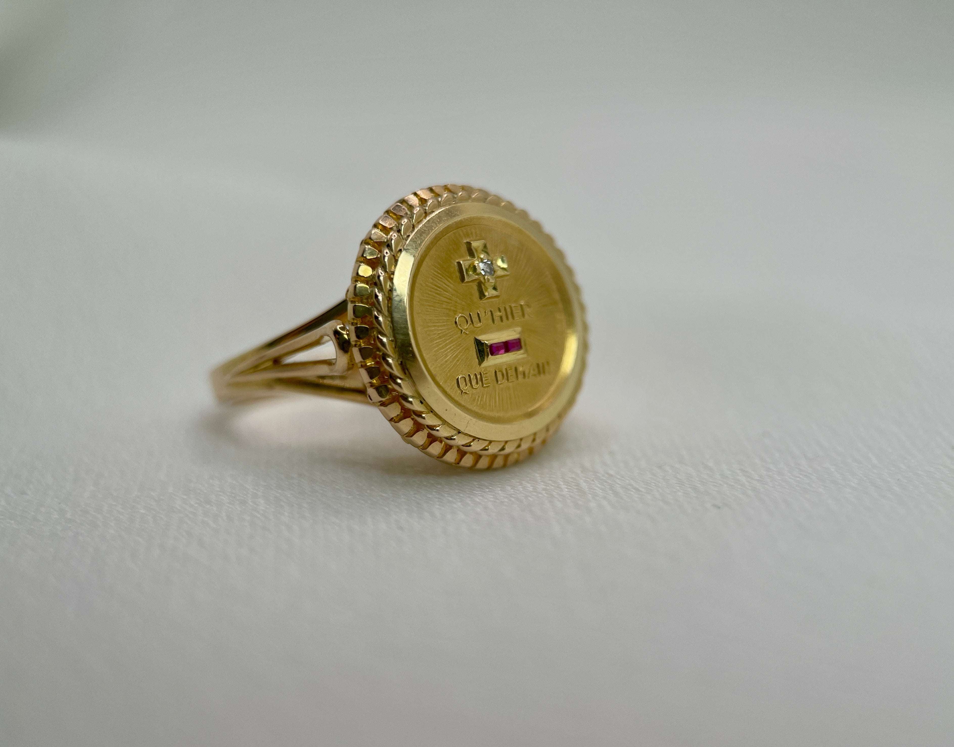 Bague d’Amour Augis en Or Jaune 18k - Plus Hier Moins Demain - A. Augis