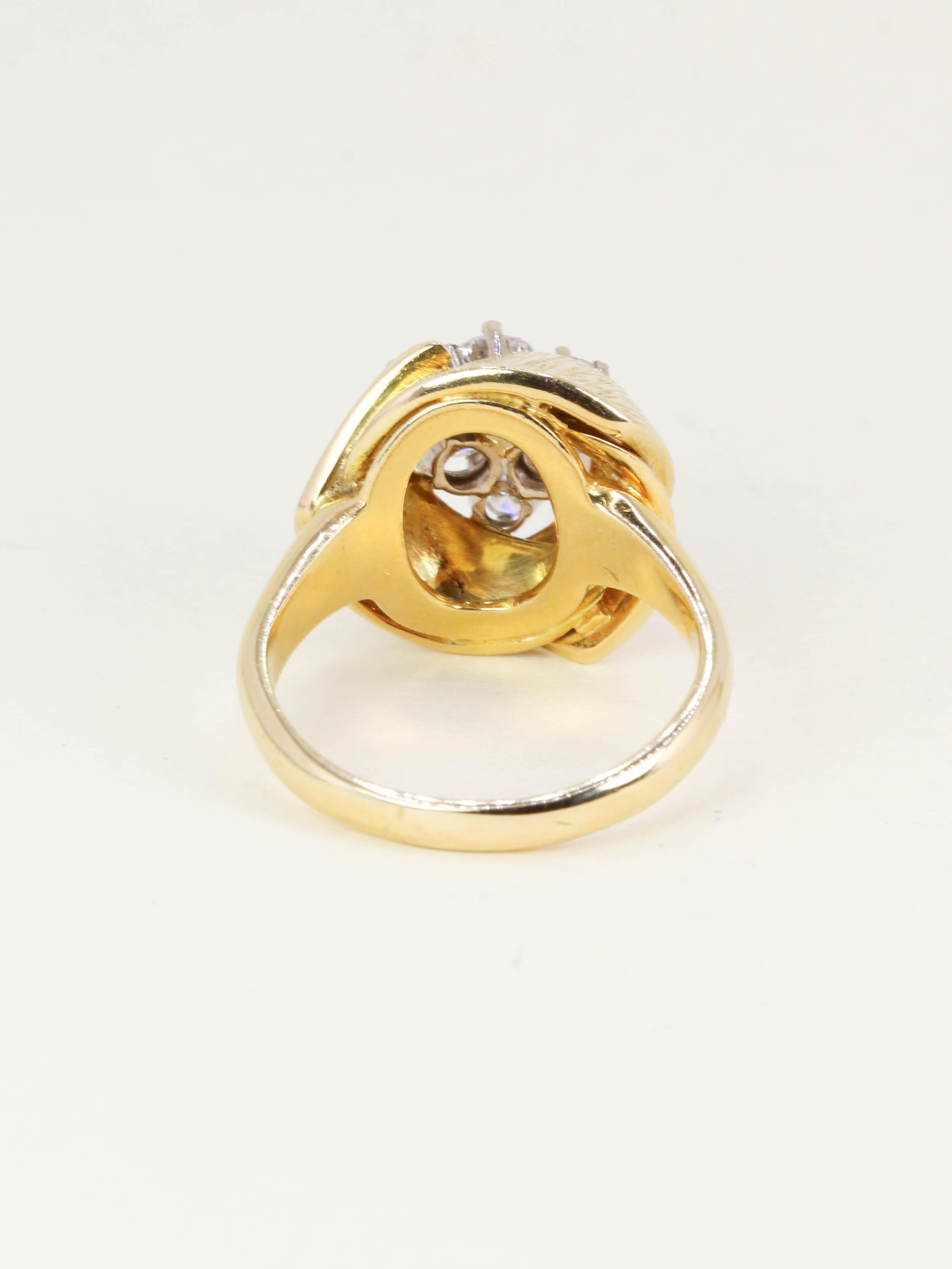 Bague dome or jaune diamants