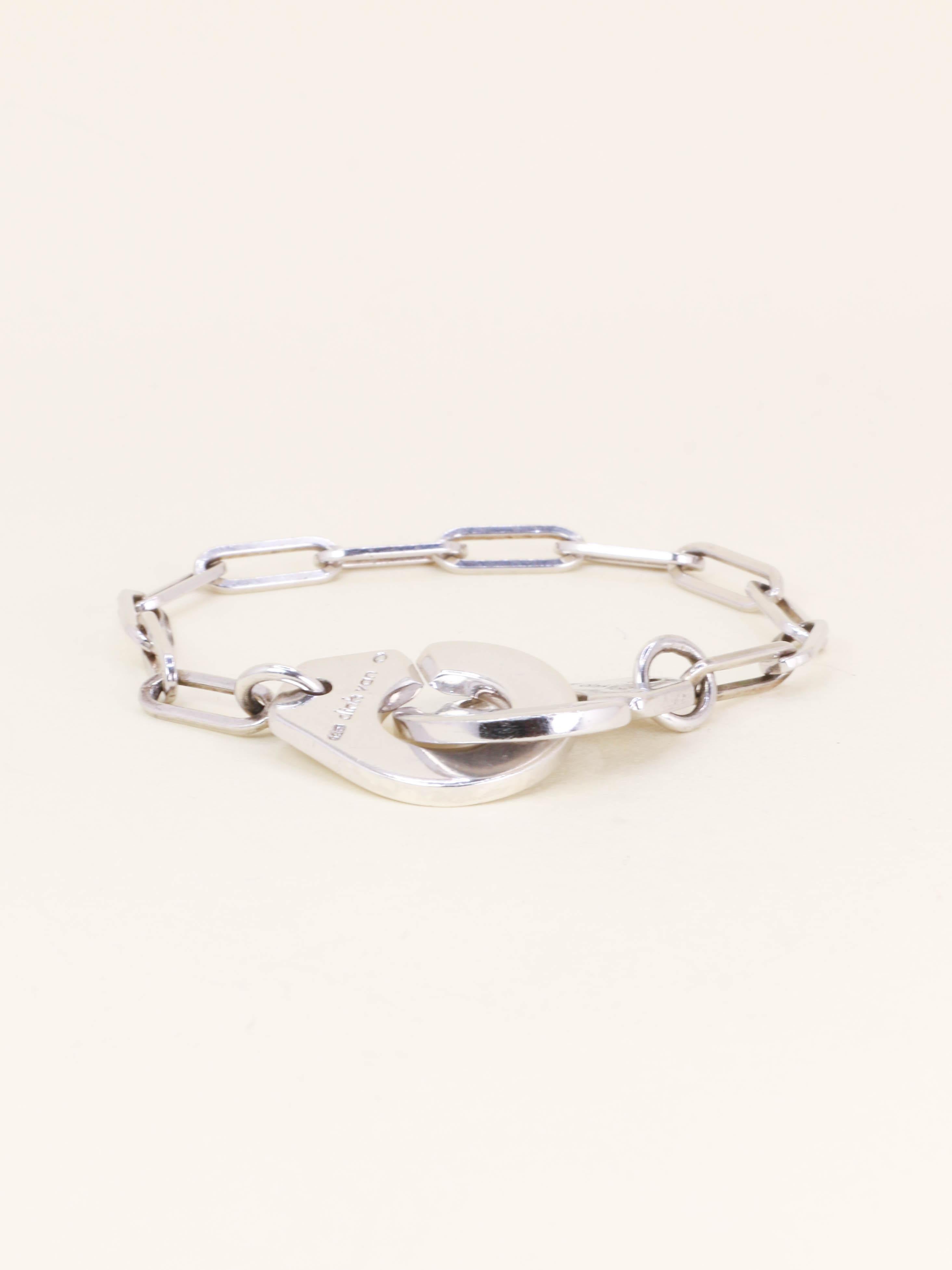 DINH VAN Bracelet vintage menottes argent - très grand modèle