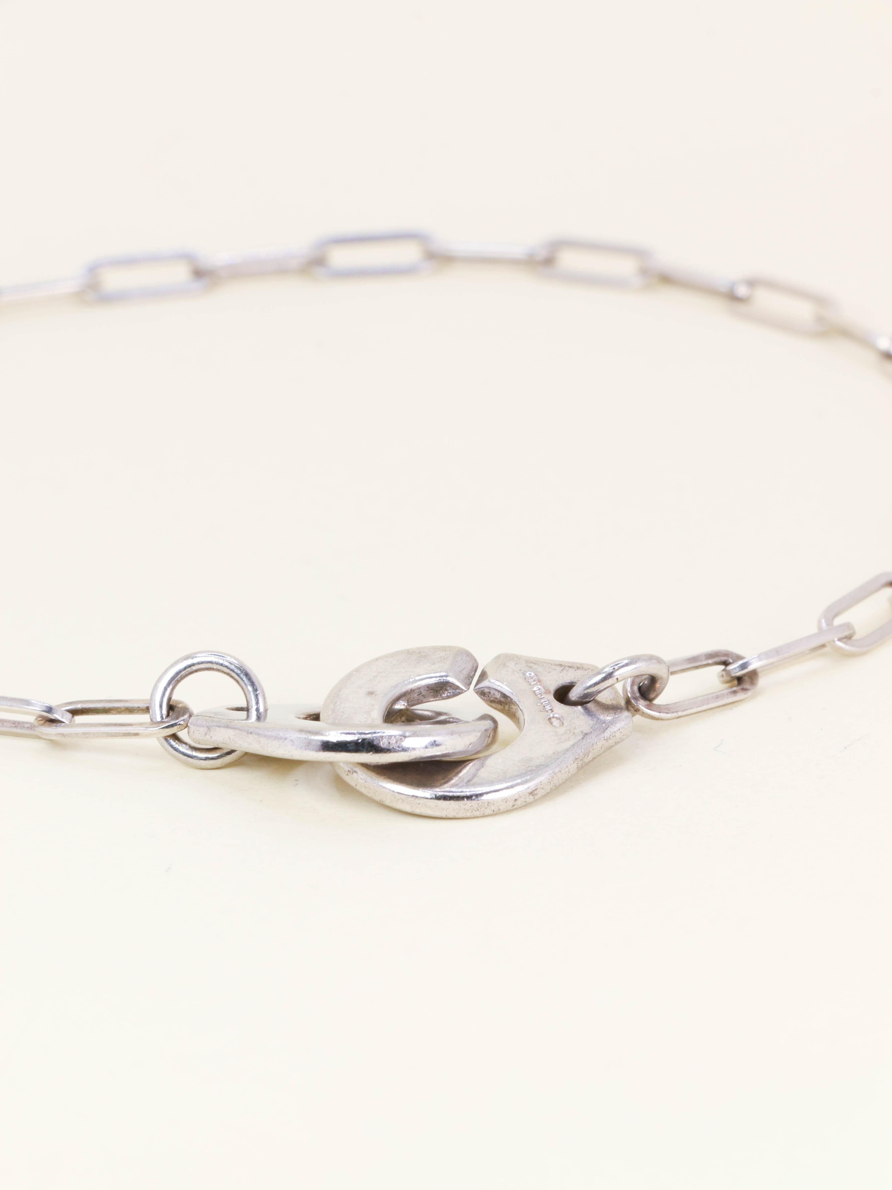 DINH VAN Collier Menottes argent - très grand modèle