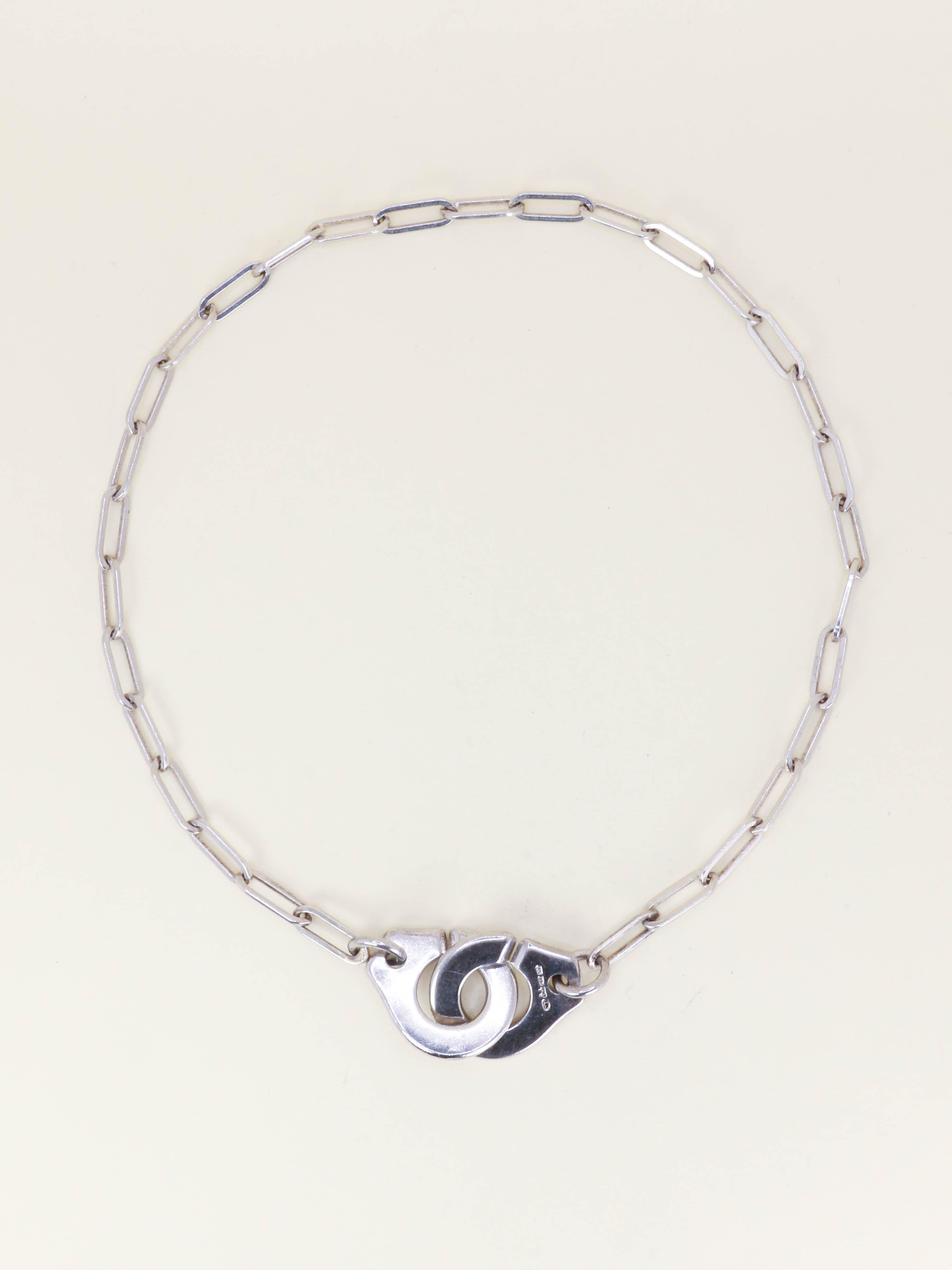 DINH VAN Collier Menottes argent - très grand modèle