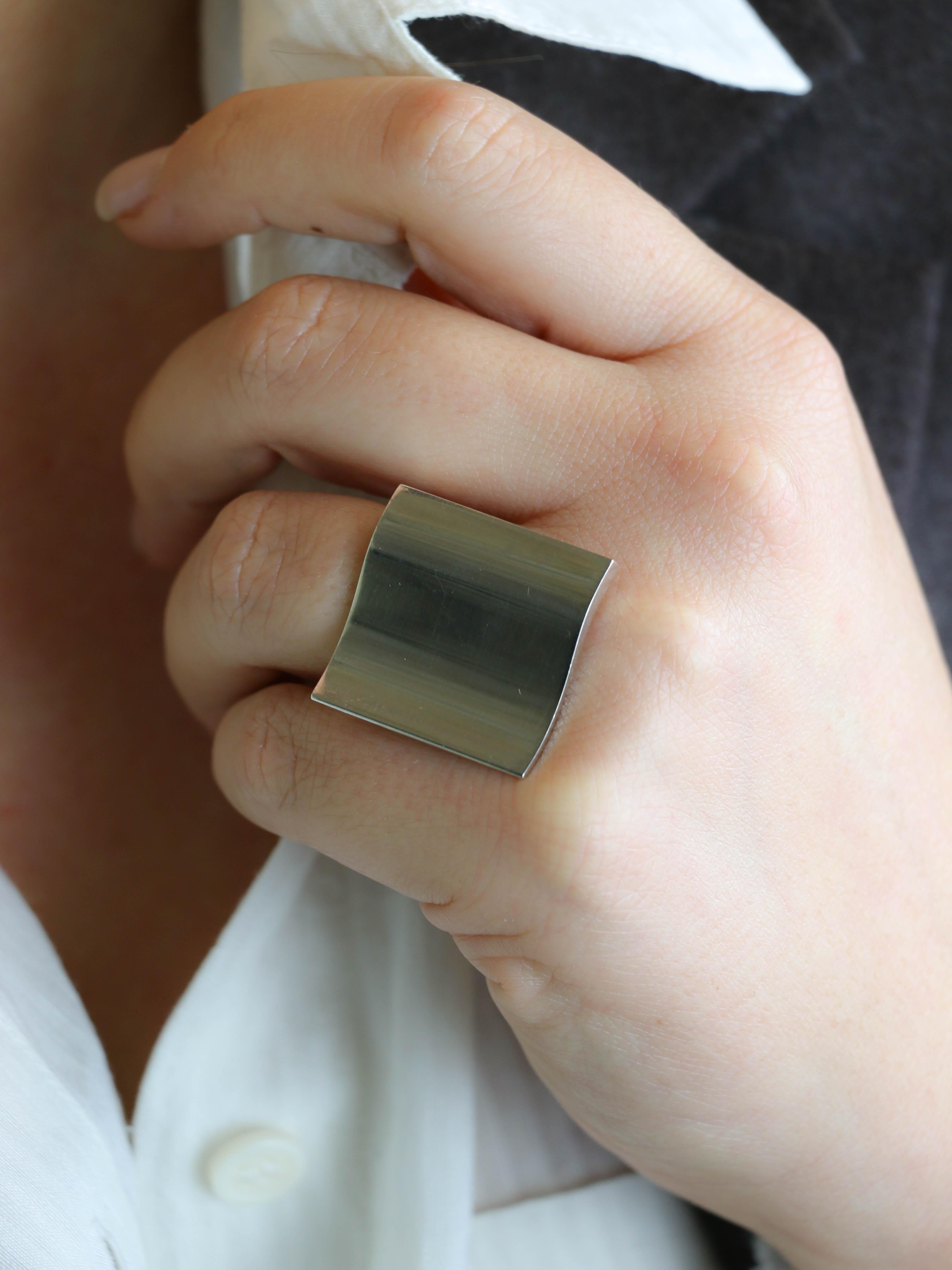 GEORG JENSEN Bague moderniste vague argent