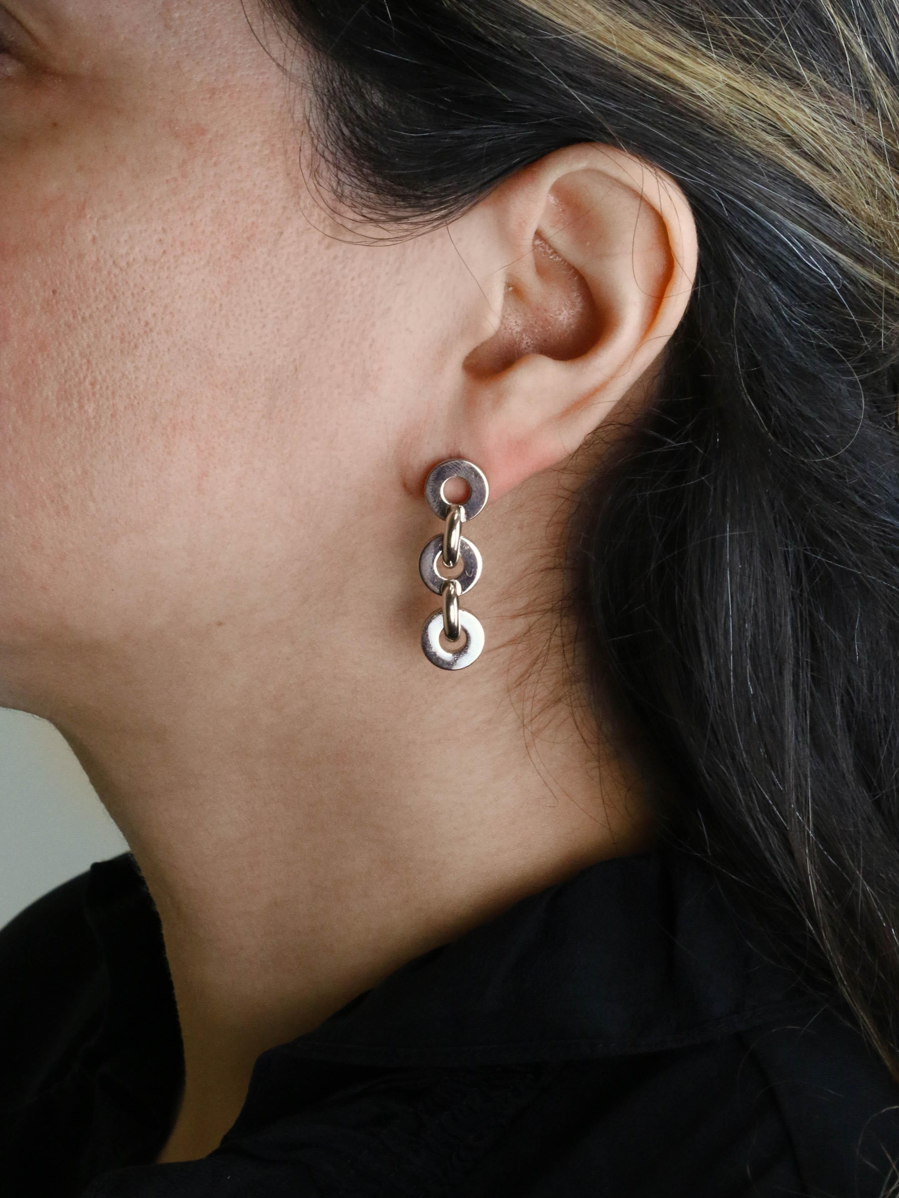HERMES Boucles d'oreilles Voltige Argent