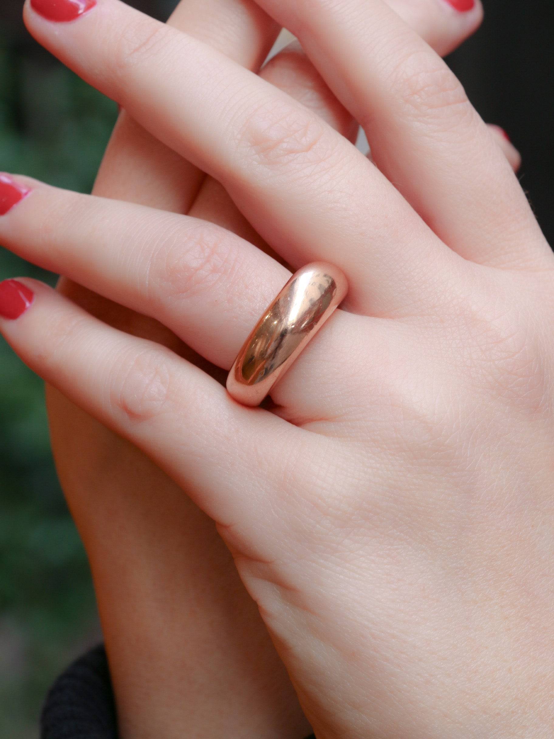 Bague Chaumet jonc vintage or rose