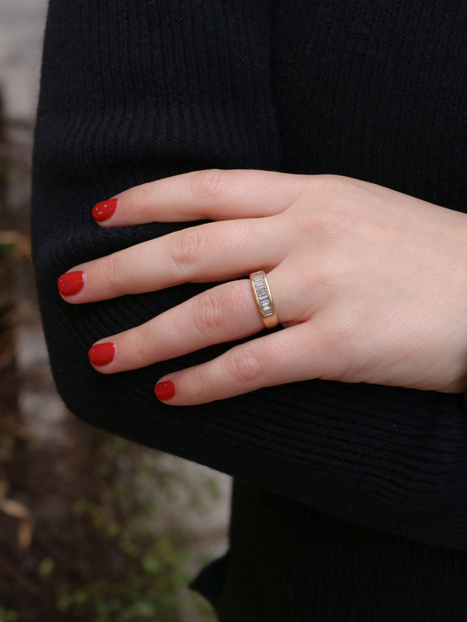 Bague en or et diamants taille baguette 1,2 ct