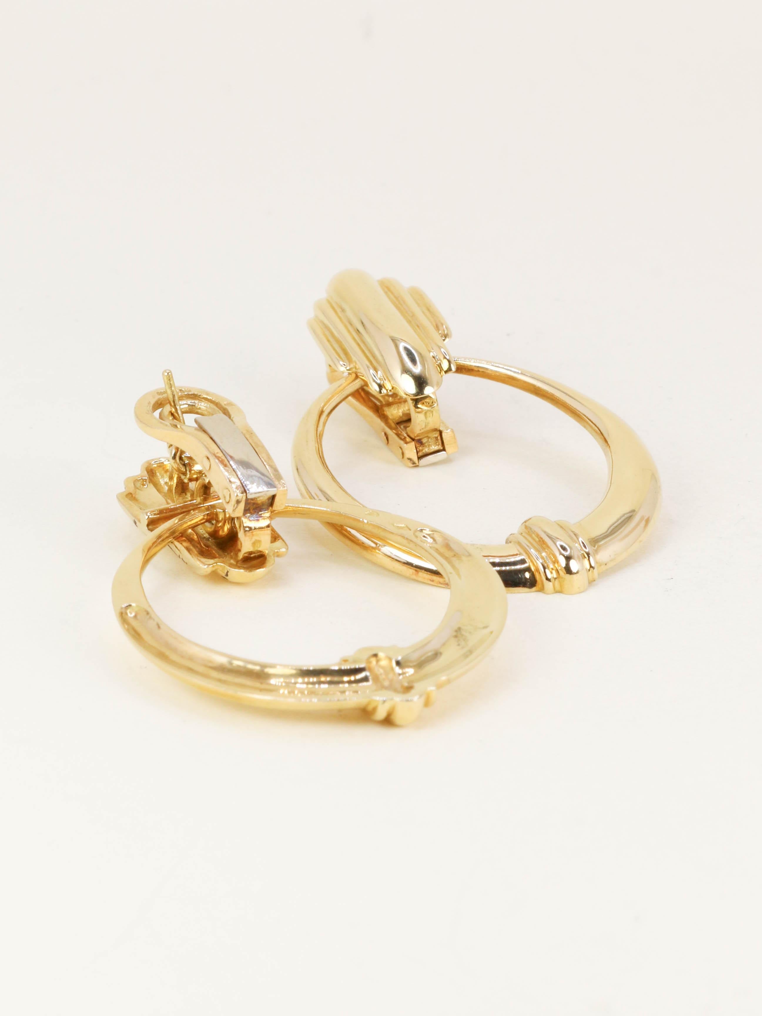 Paire de creoles pendantes or jaune