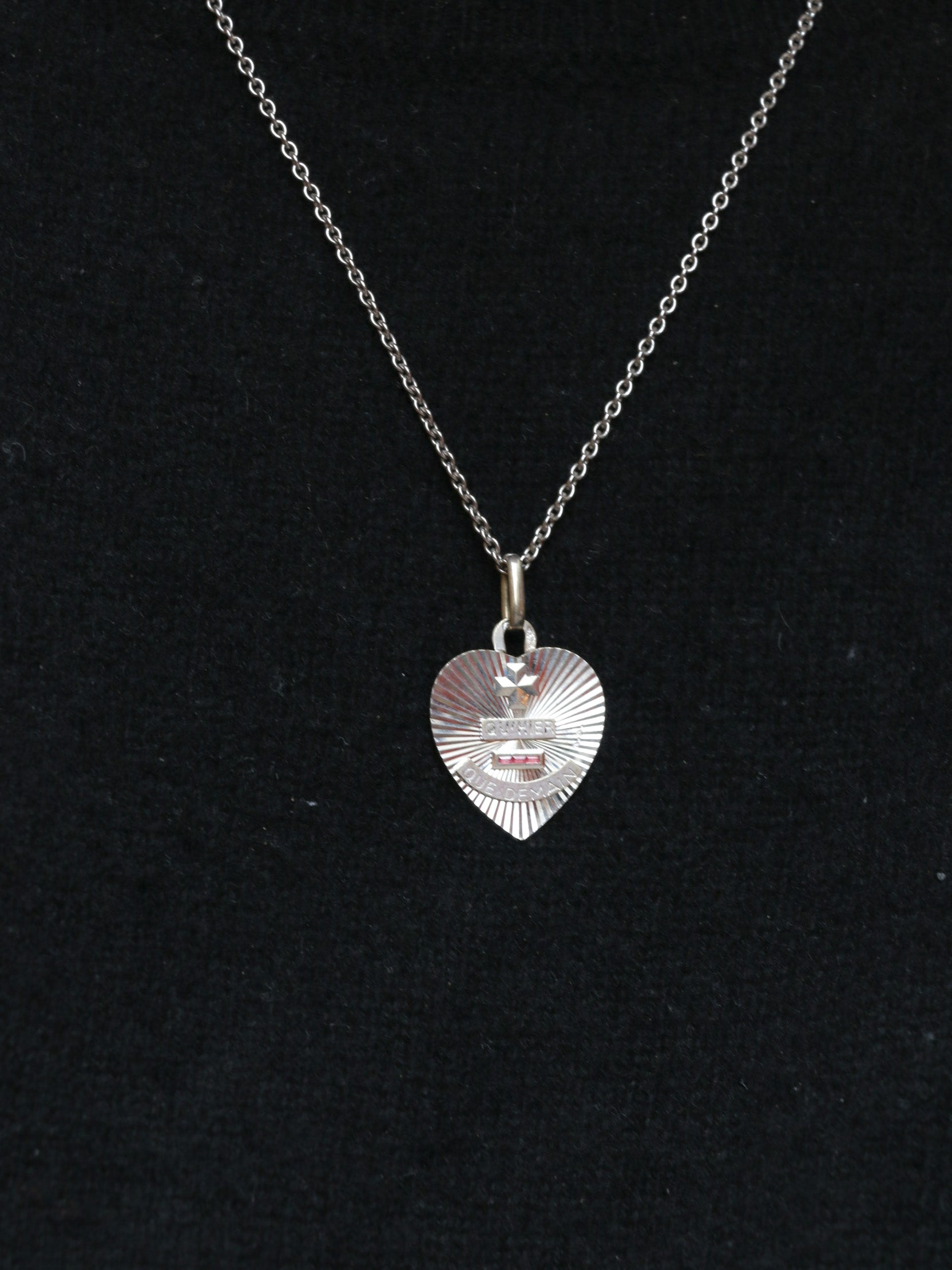 Augis love heart medal in white gold, More than yesterday, less than tomorrow