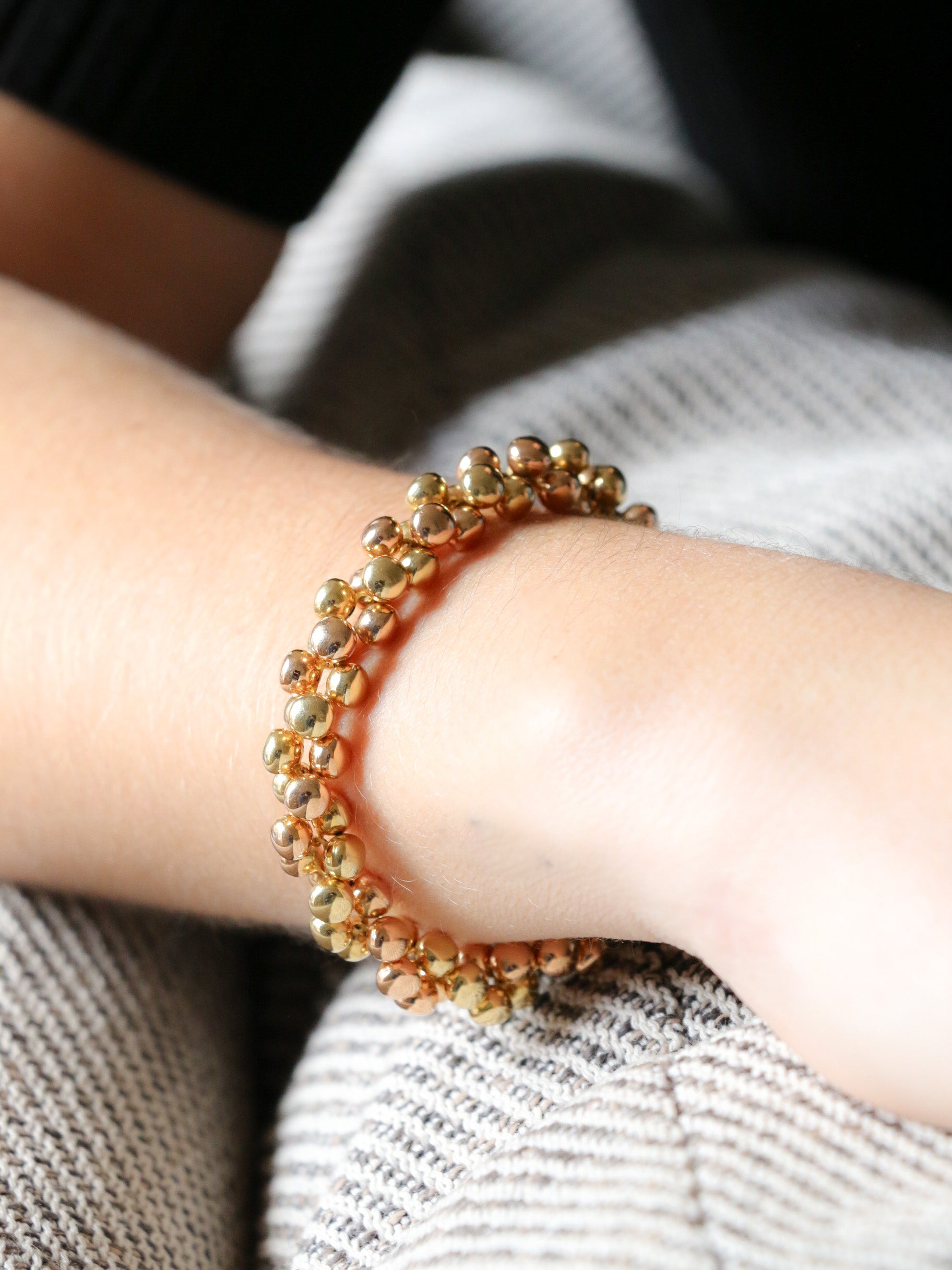 Bracelet Chimento billes d'or jaune & rose