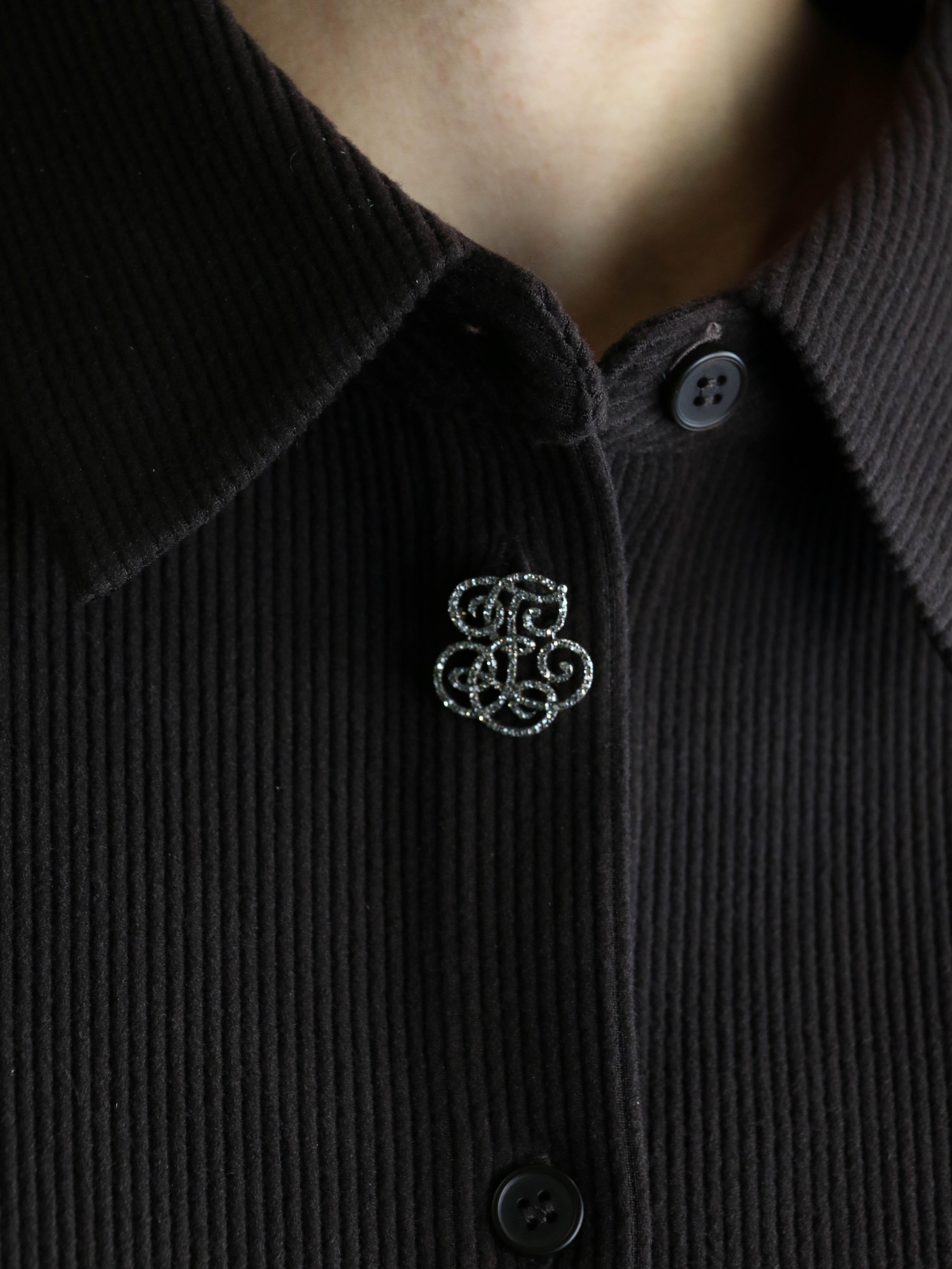 BOIN TABURET Broche monogramme E.T diamants taille rose