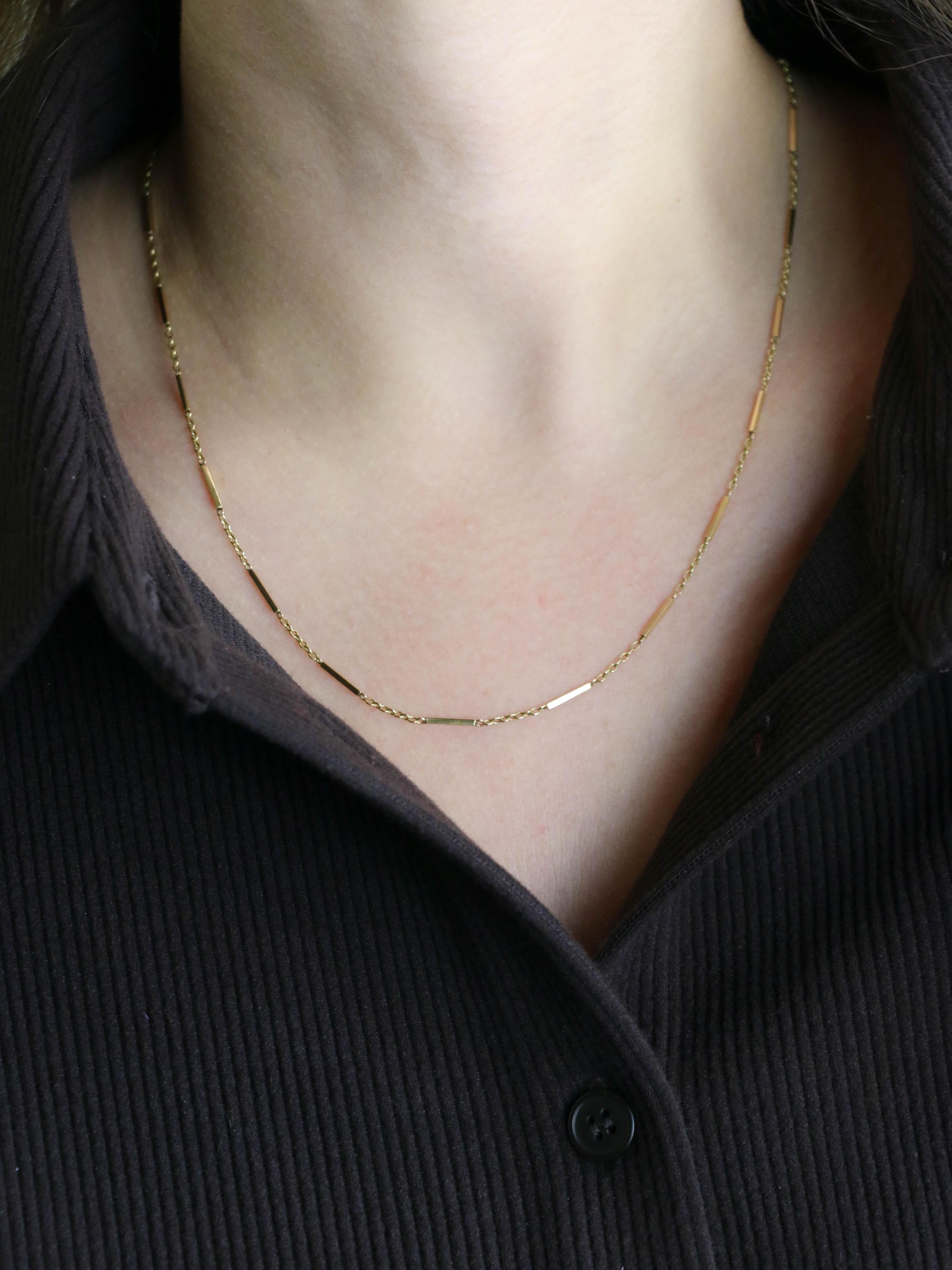 Chaine vintage or jaune batons