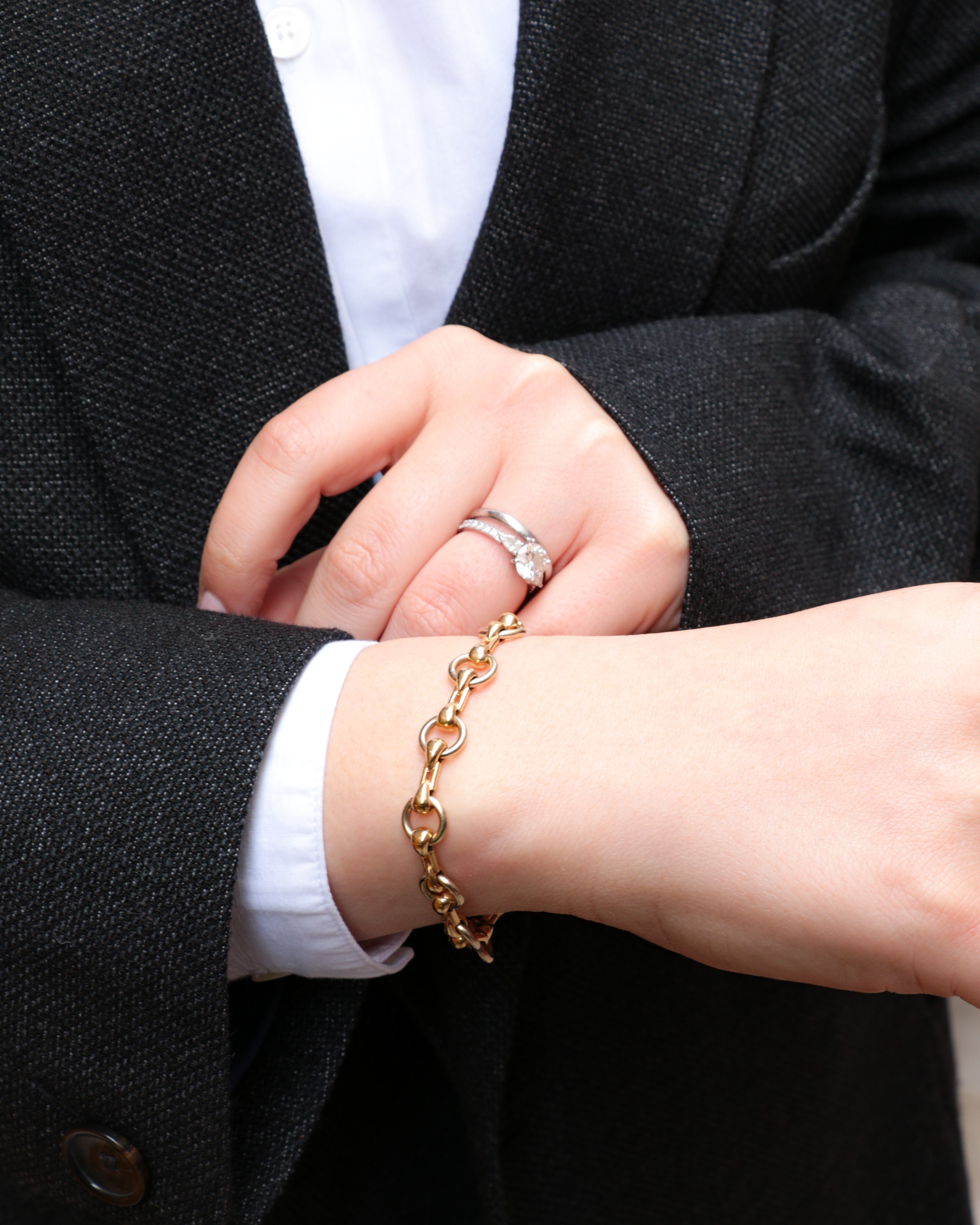 Vintage Cartier bracelet model “Nouveau JCC” in gold