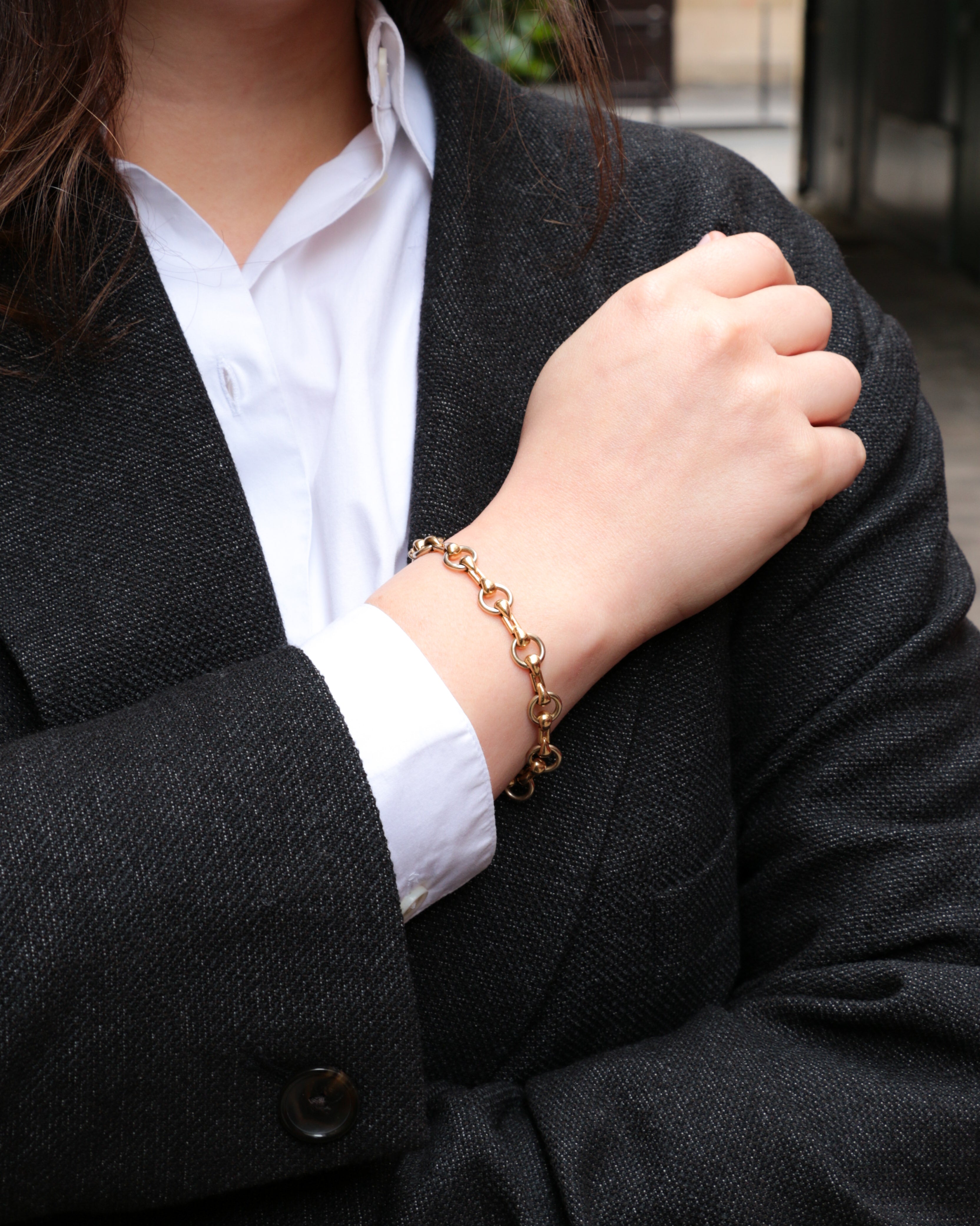 Vintage Cartier bracelet model “Nouveau JCC” in gold