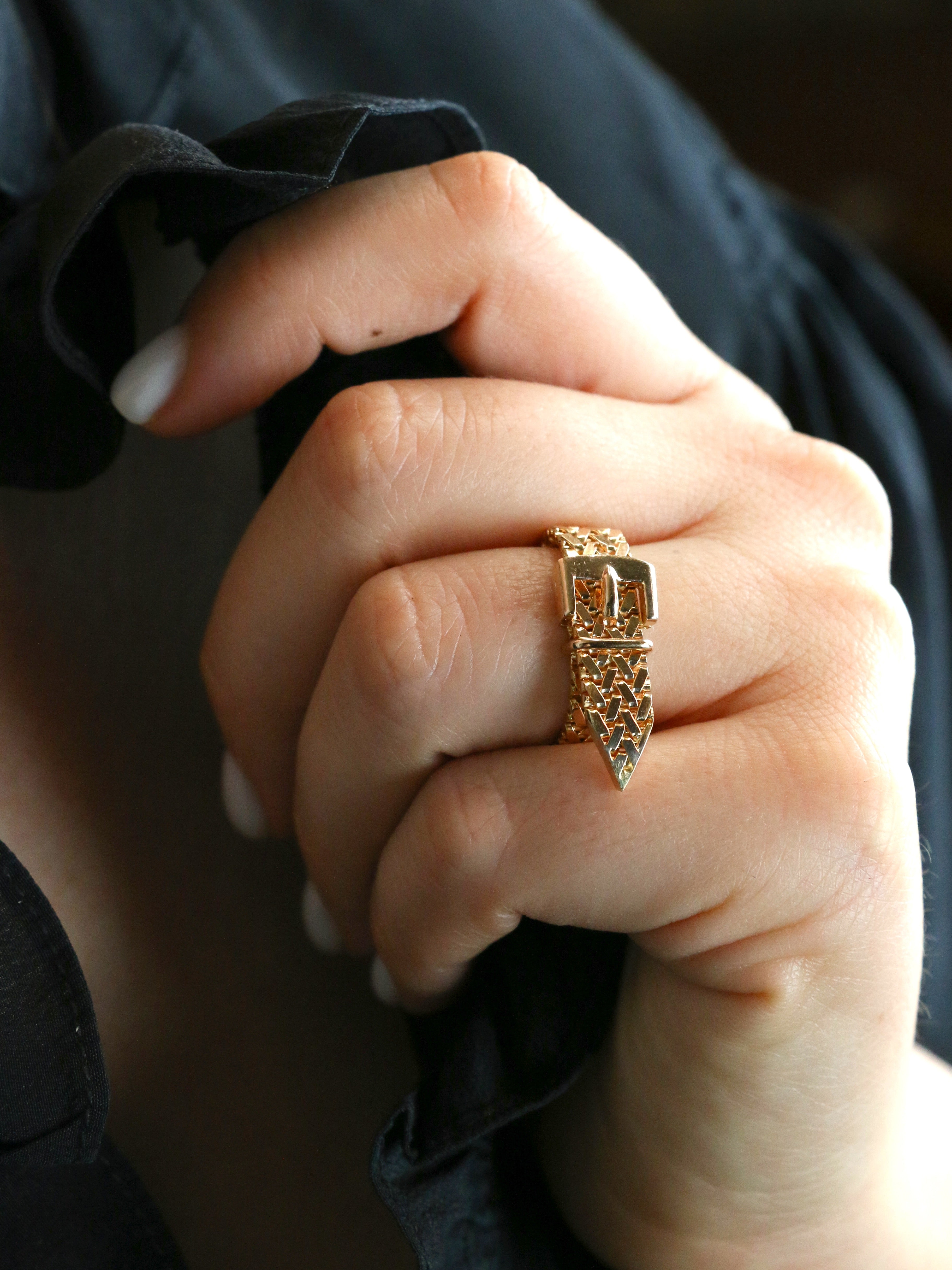Bague vintage ceinture or jaune