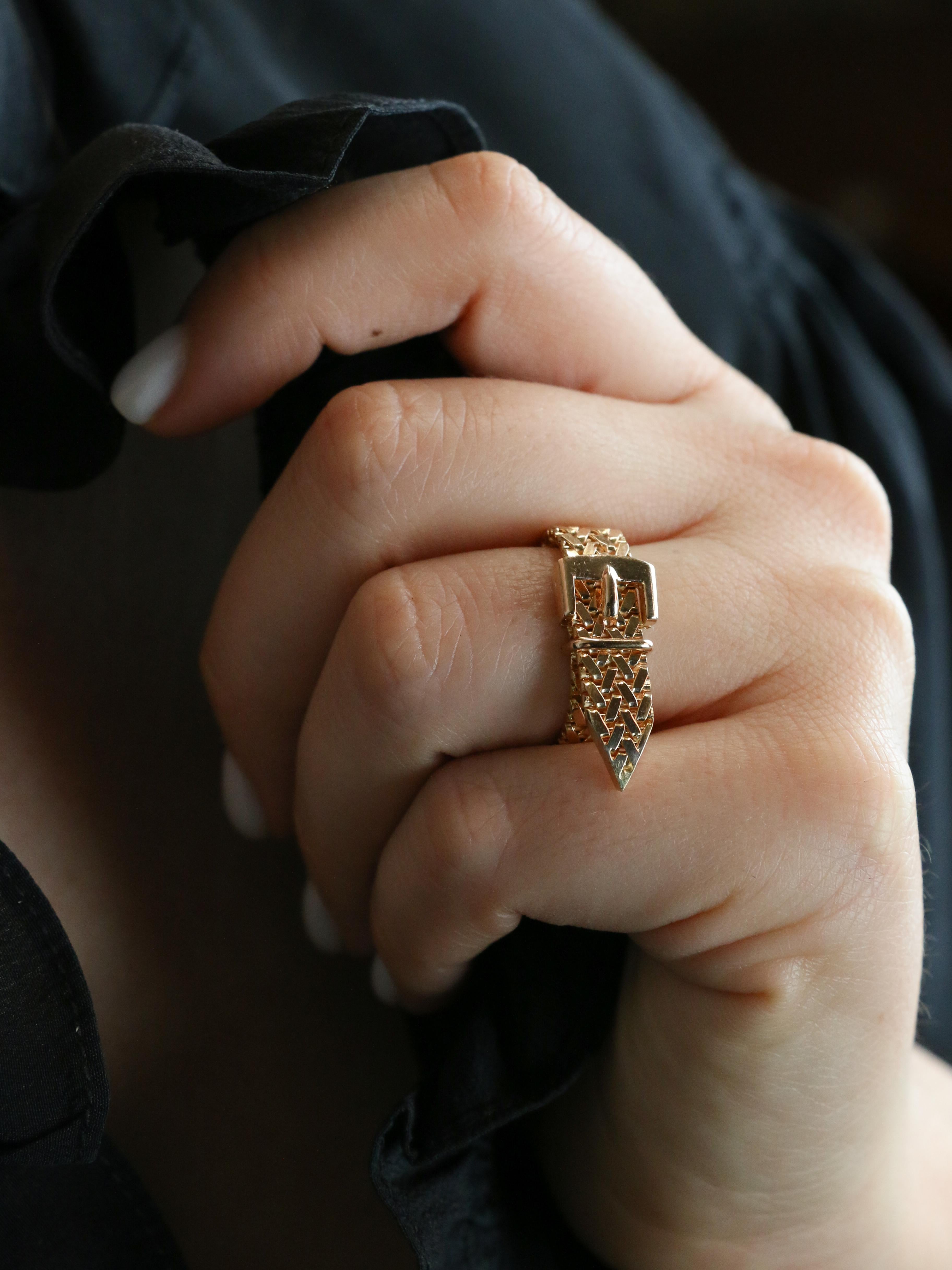 Bague vintage ceinture or jaune