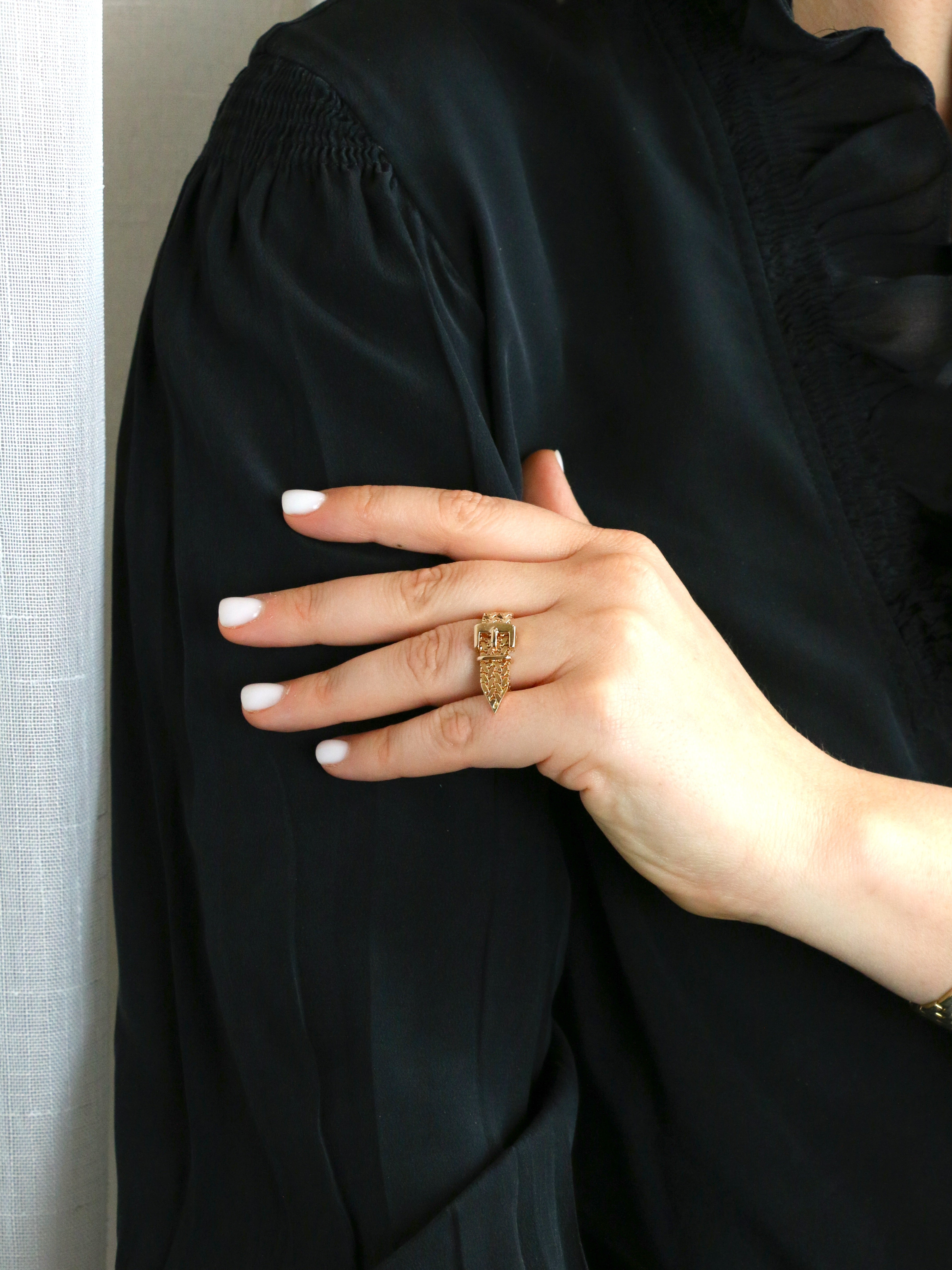 Bague vintage ceinture or jaune